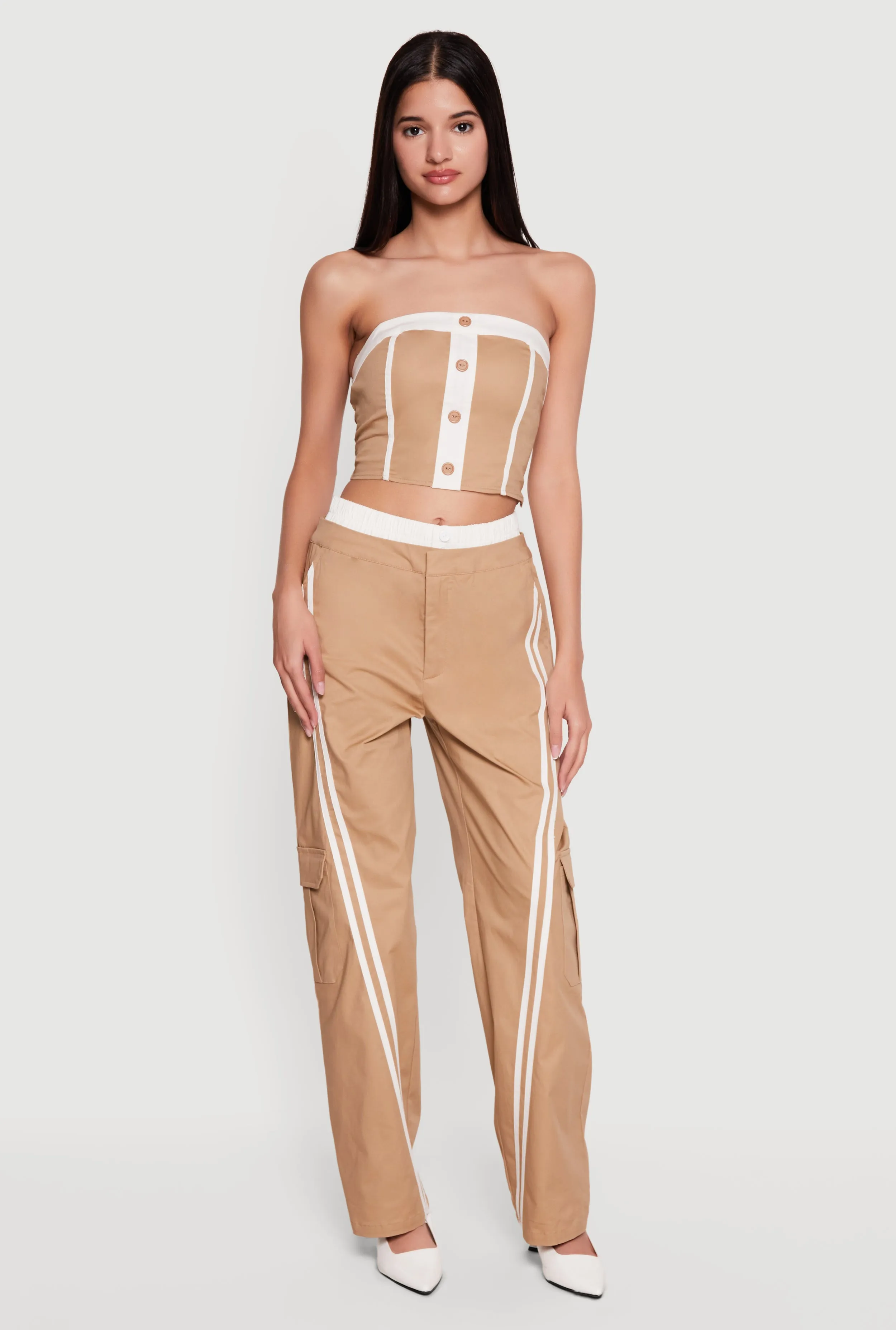 Corset Detail Cropped Tube Top sold by Rainbow product image thumbnail 2