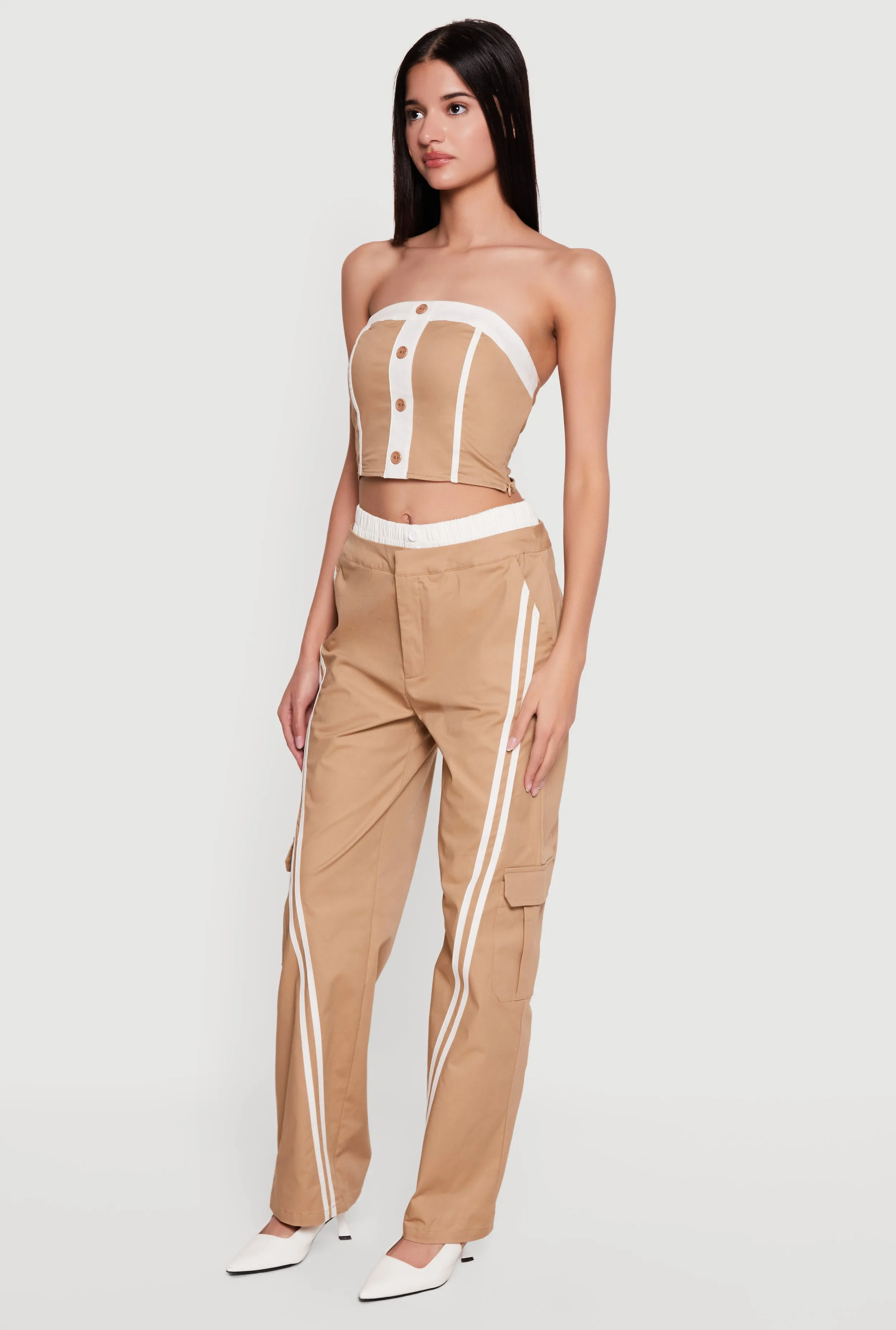 Corset Detail Cropped Tube Top sold by Rainbow product image thumbnail 3