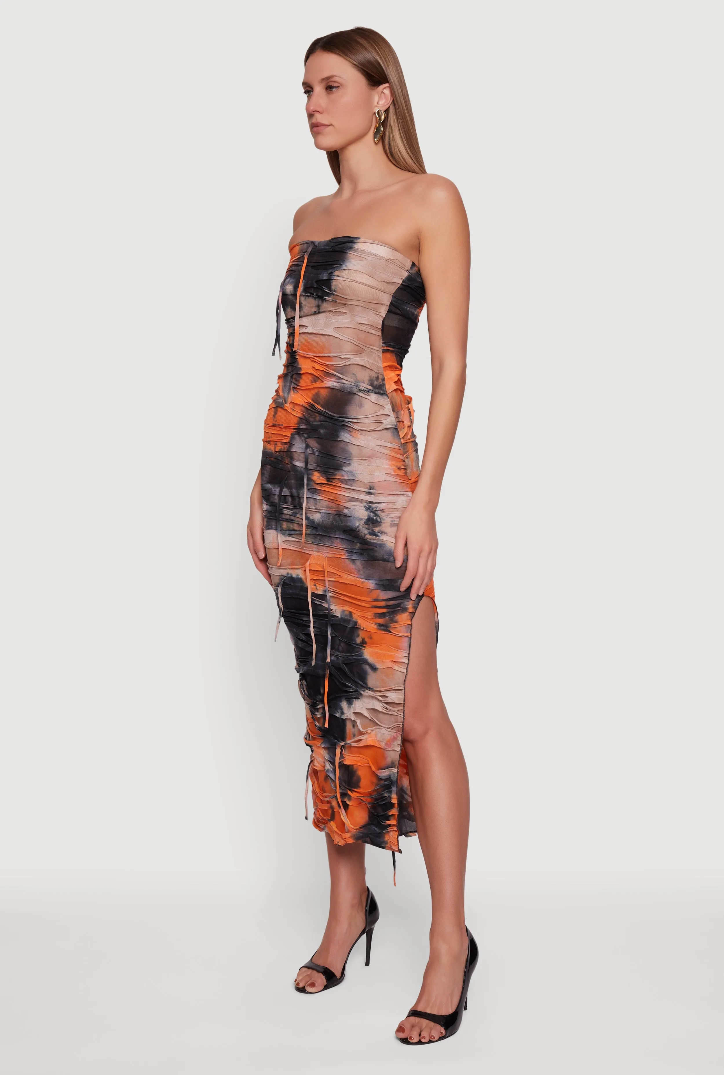 Slashed Acid Wash Side Slit Tube Dress sold by Rainbow product image thumbnail 2