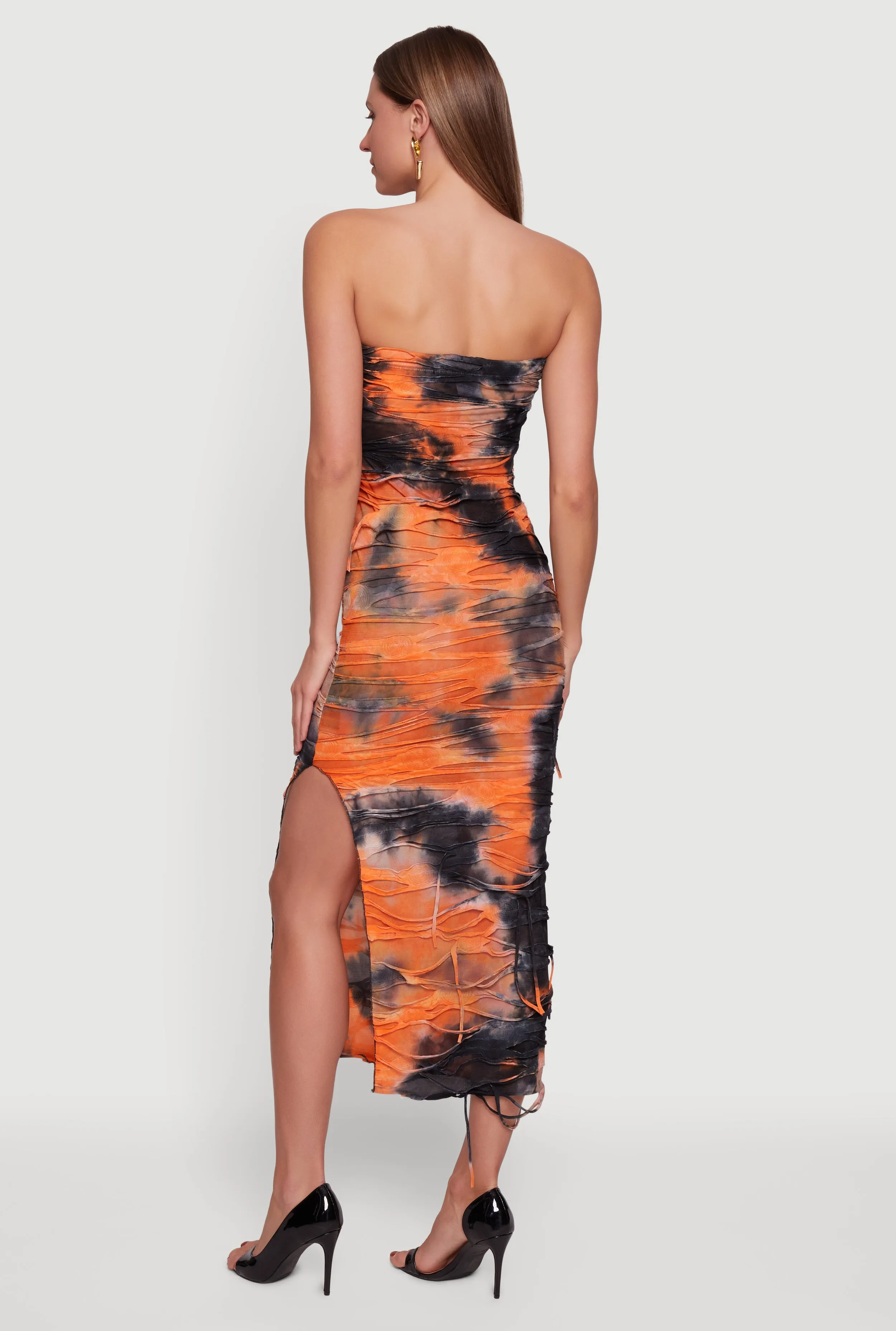 Slashed Acid Wash Side Slit Tube Dress sold by Rainbow product image thumbnail 3