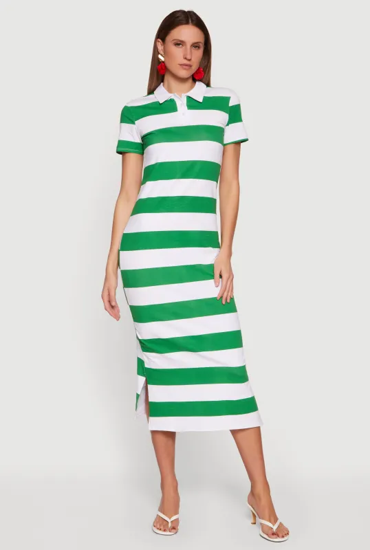 Striped Polo Midi Dress sold by Rainbow