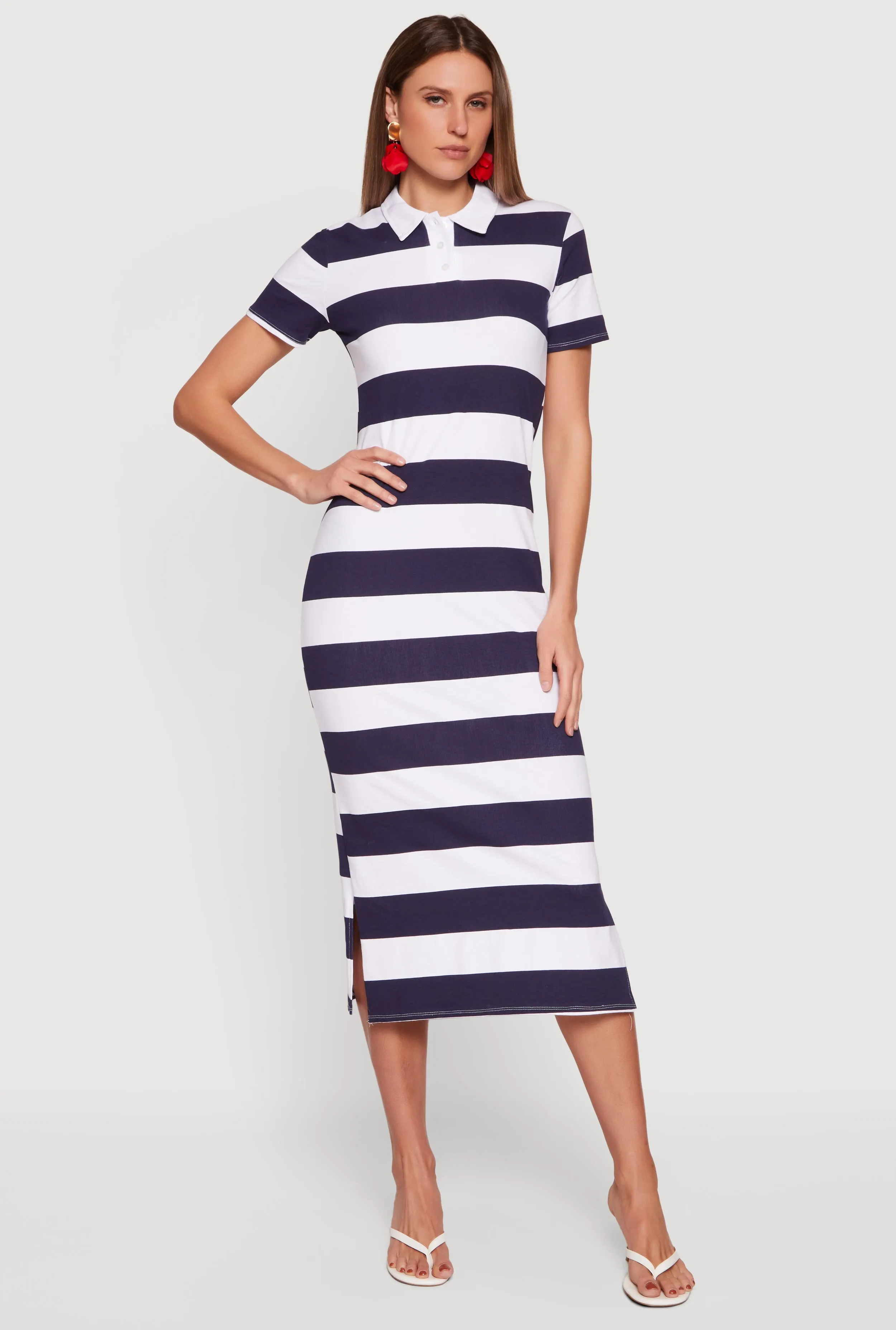Striped Polo Midi Dress sold by Rainbow product image thumbnail 4