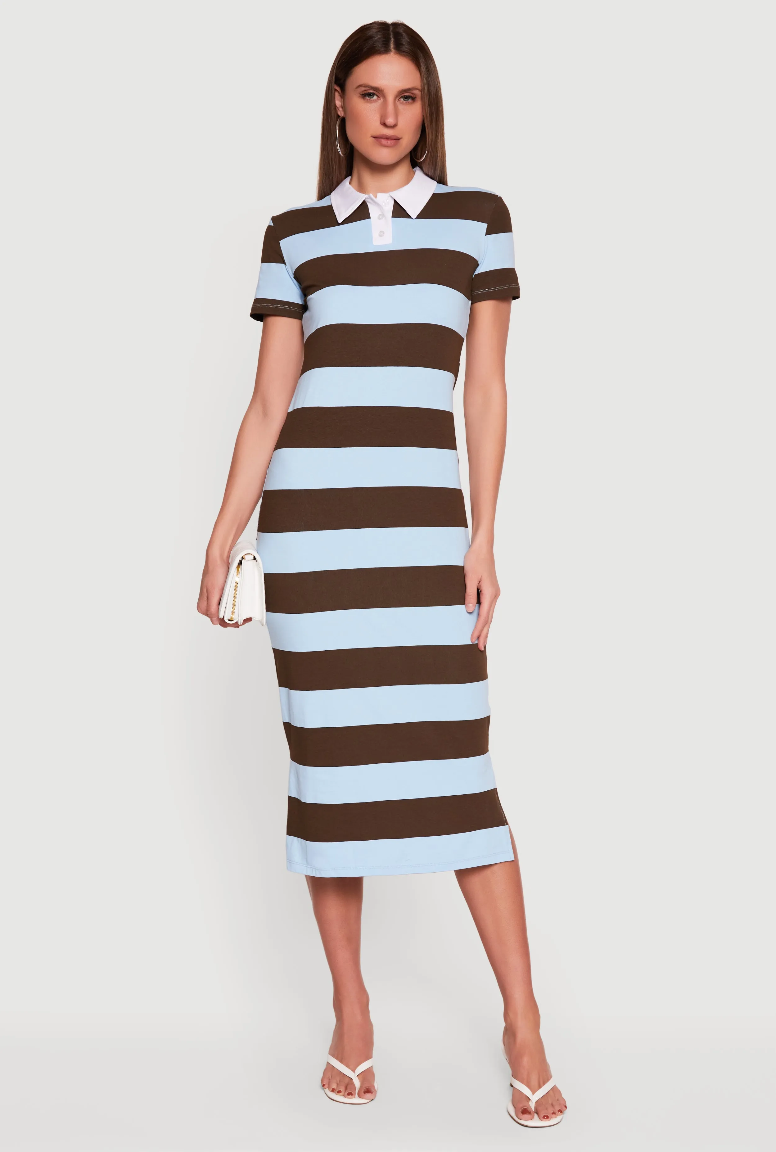 Striped Polo Midi Dress sold by Rainbow product image thumbnail 3