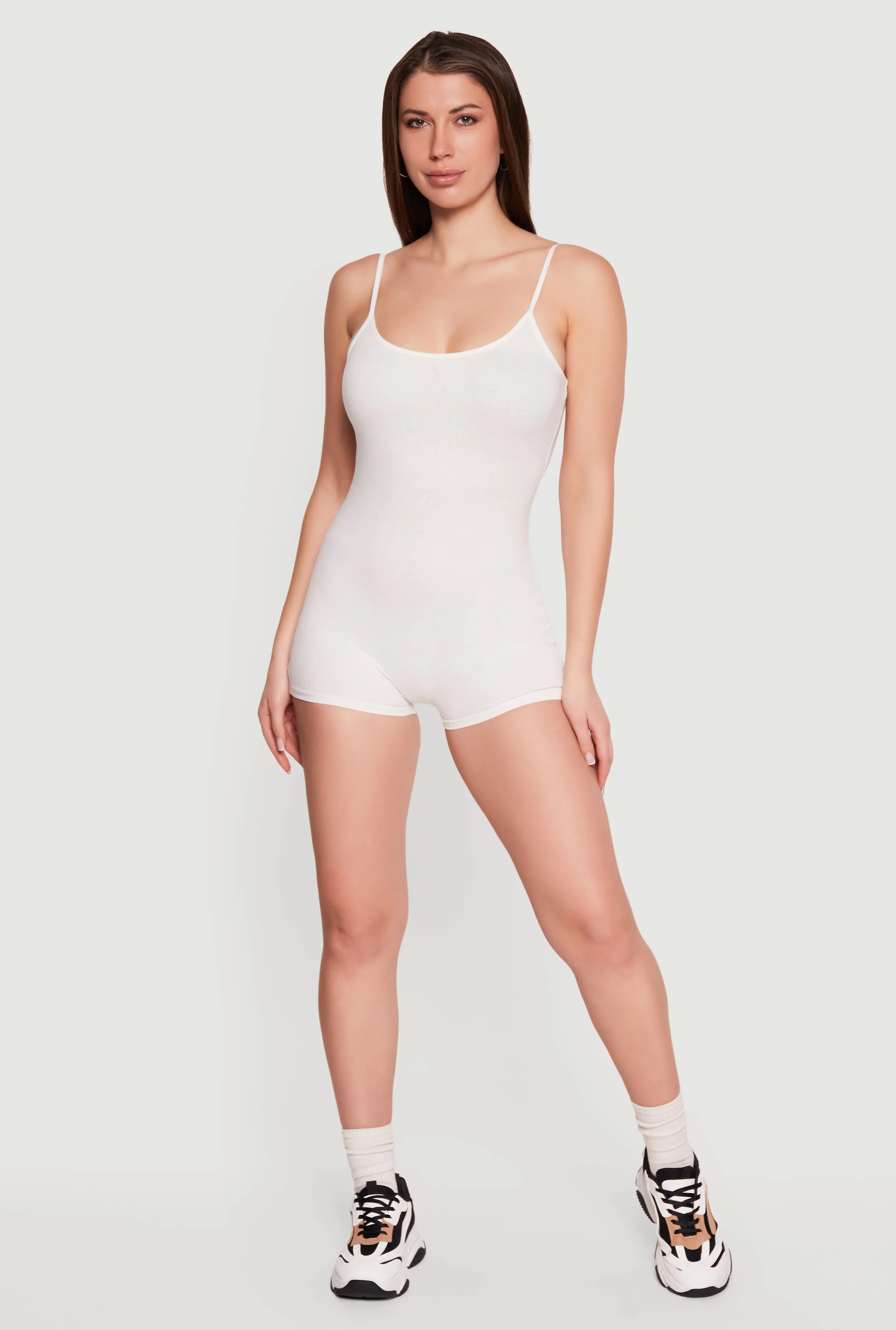 Scoop Neck Cami Biker Romper sold by Rainbow product image thumbnail 2