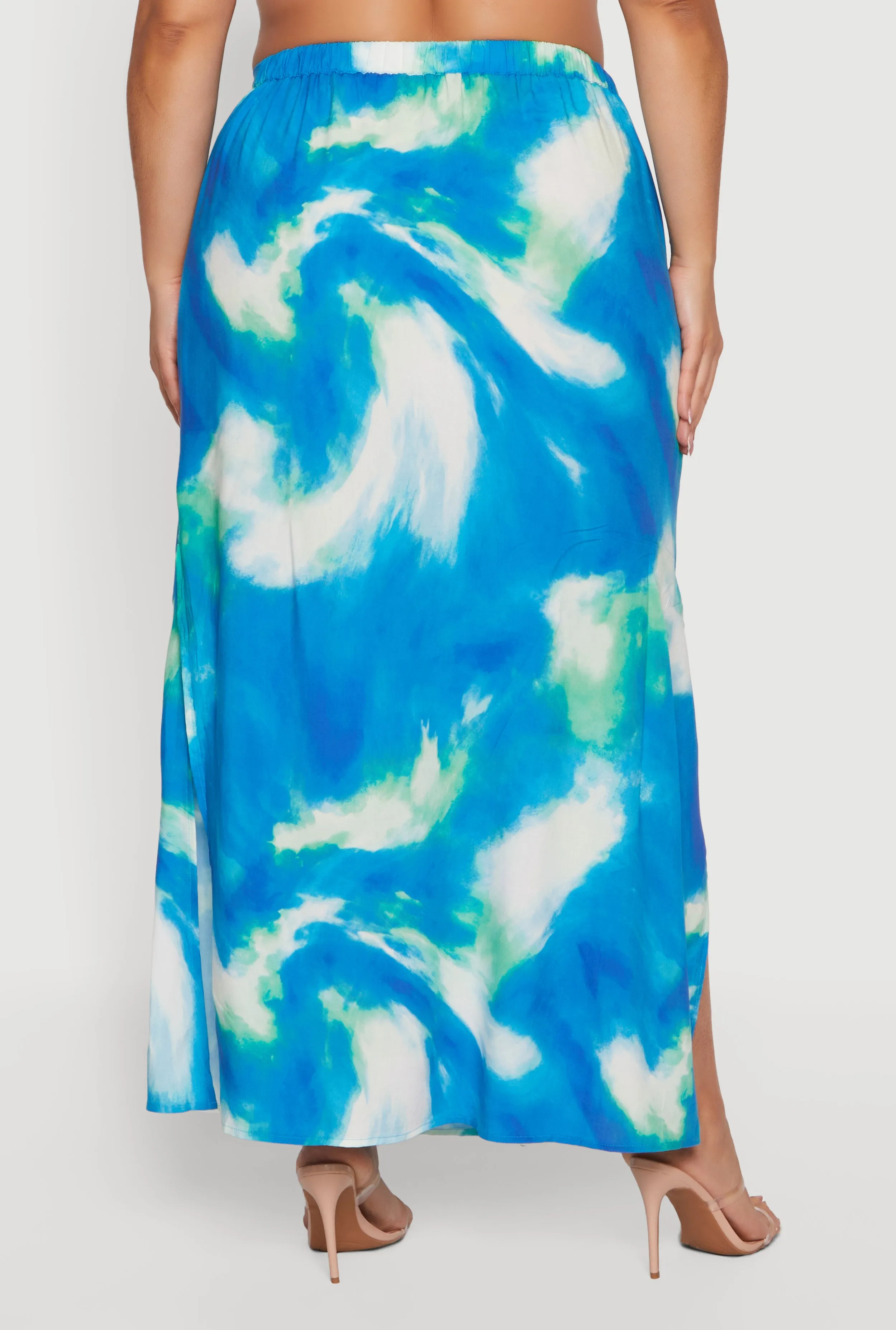 Plus Size Tie Dye Print Maxi Skirt sold by Rainbow product image thumbnail 5