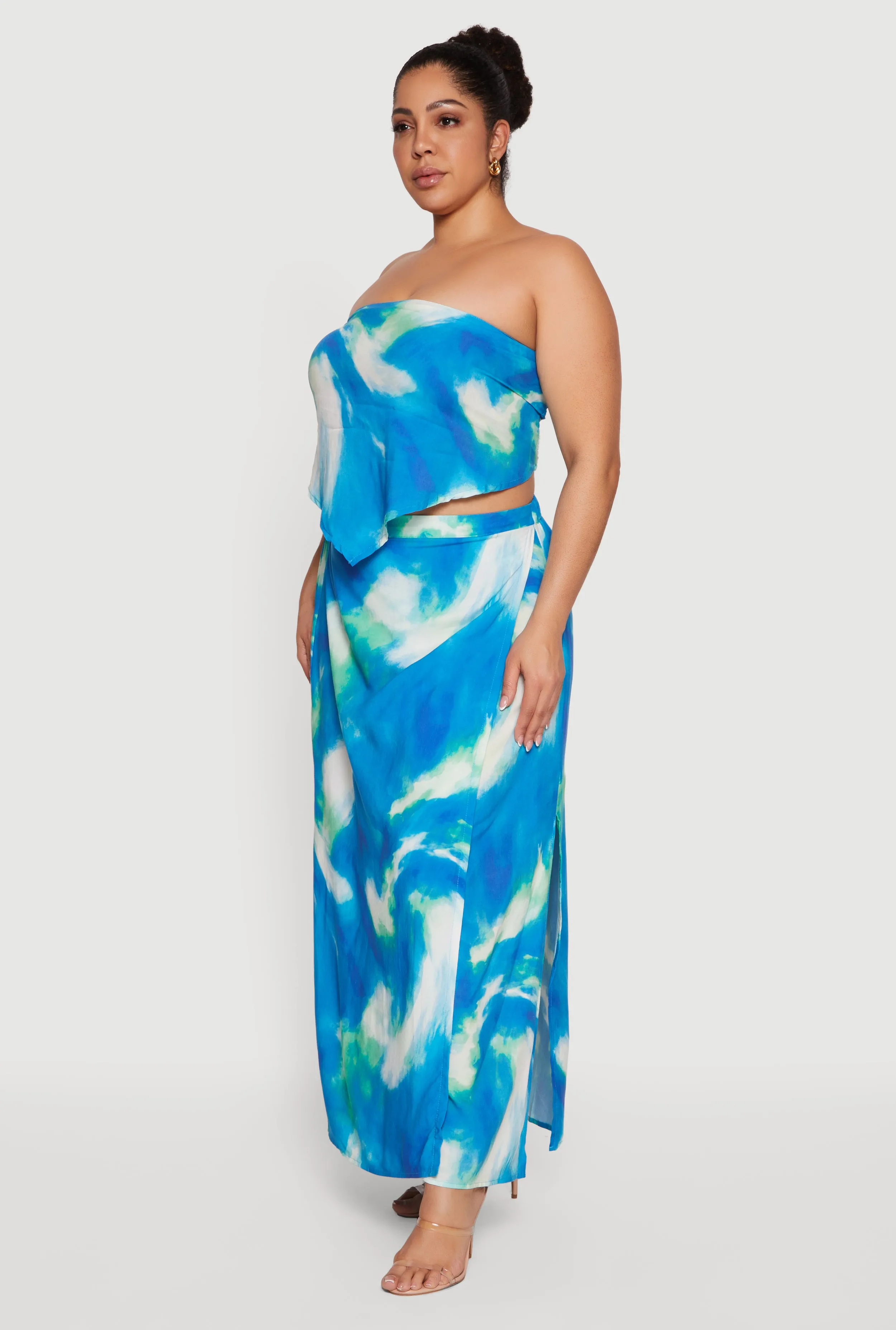 Plus Size Tie Dye Print Maxi Skirt sold by Rainbow product image thumbnail 2
