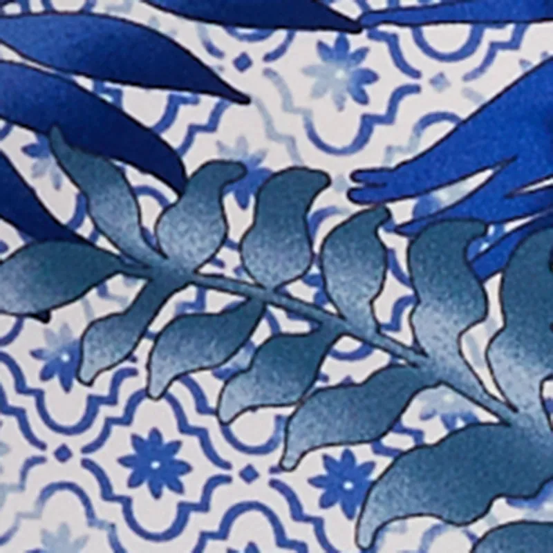 Plus Size Leaf Patterned Tie Waist Belted Polo Dress sold by Rainbow product image thumbnail 4