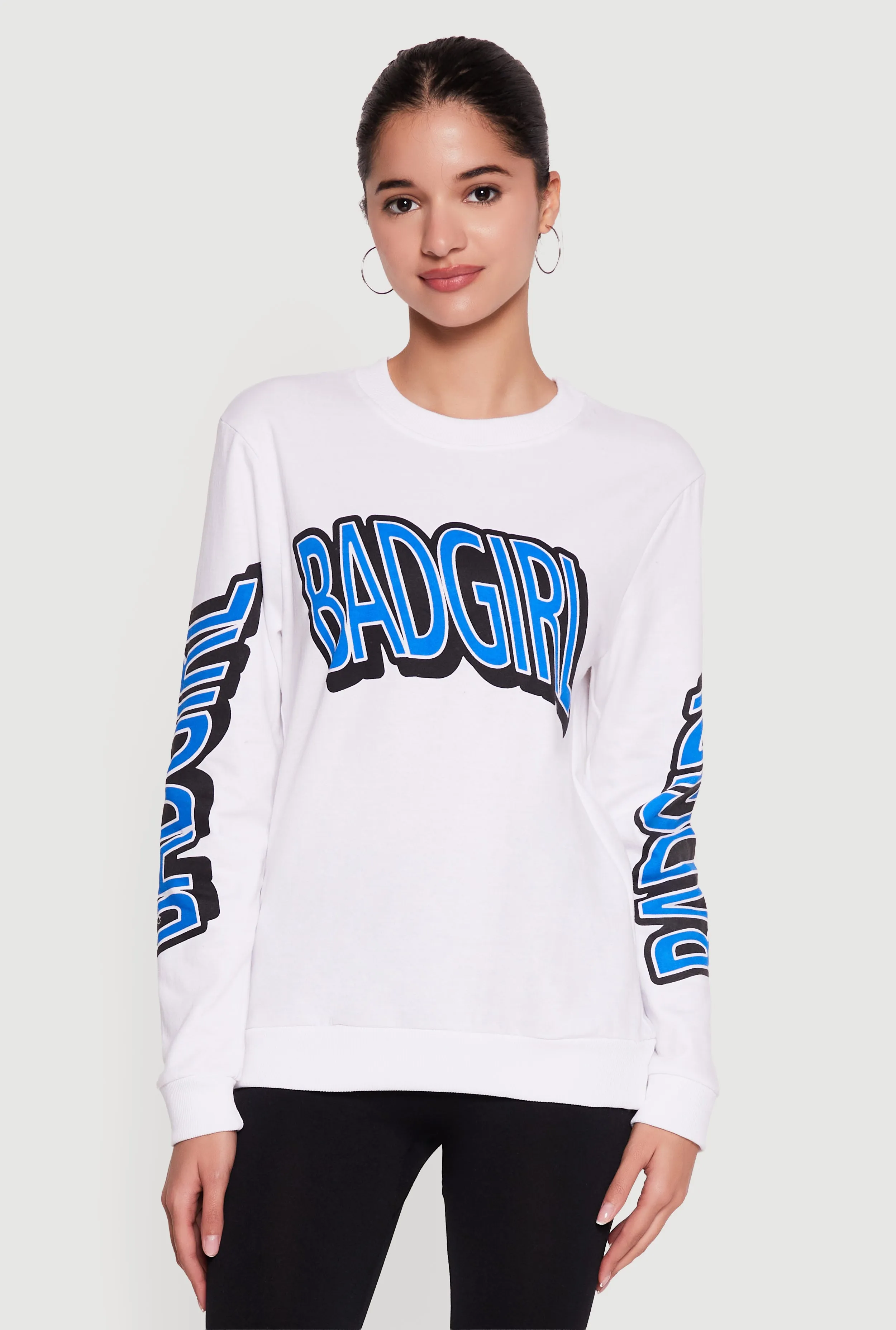 Badgirl Graphic Long Sleeve Crew Neck Sweatshirt sold by Rainbow product image thumbnail 2