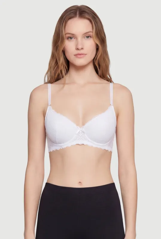 Bow Detail Multiway Lace Plunge Bra sold by Rainbow