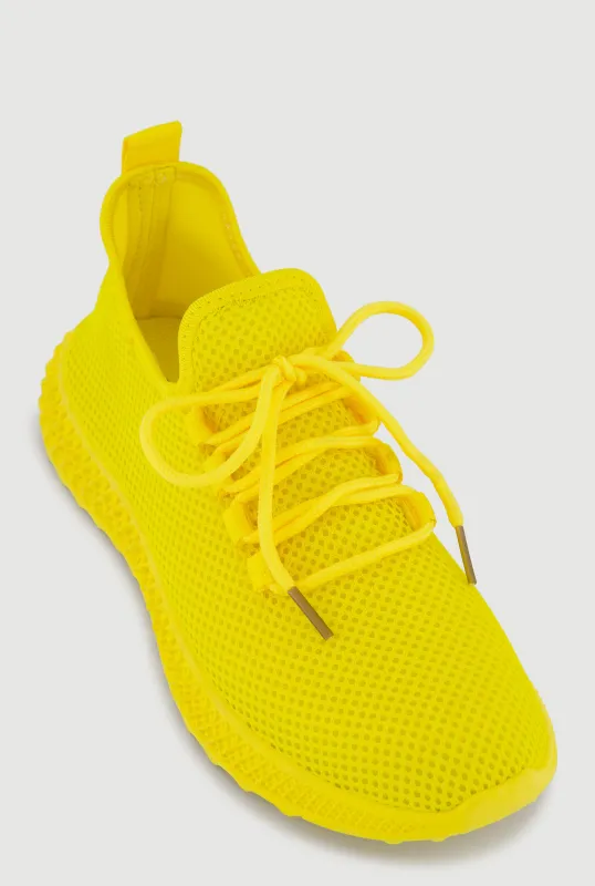 Textured Knit Lace Up Low Top Sneakers sold by Rainbow