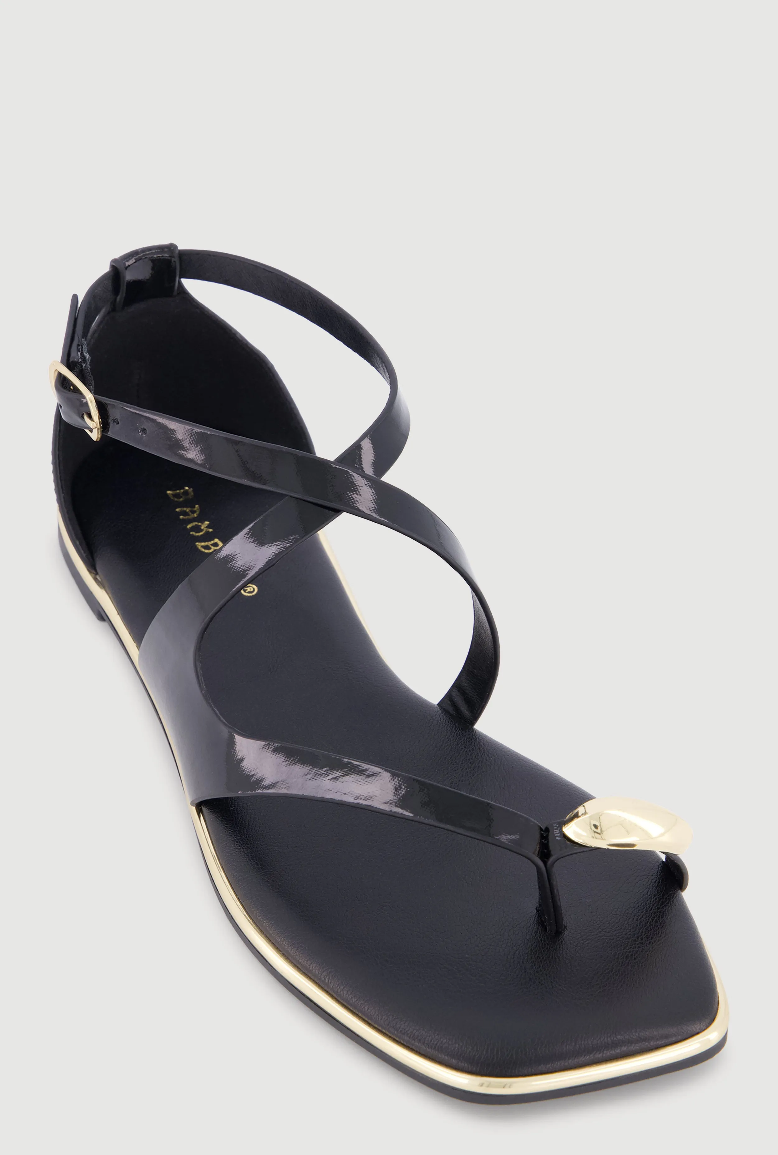 Metallic Detail Faux Leather Open Toe Sandals sold by Rainbow product image thumbnail 2