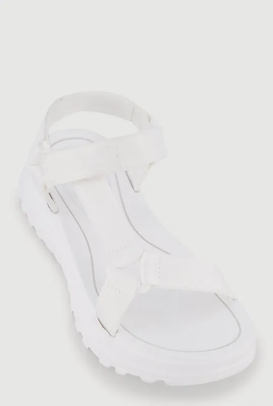 Velcro Ankle Strap Open Toe Platform Sandals made by Rainbow
