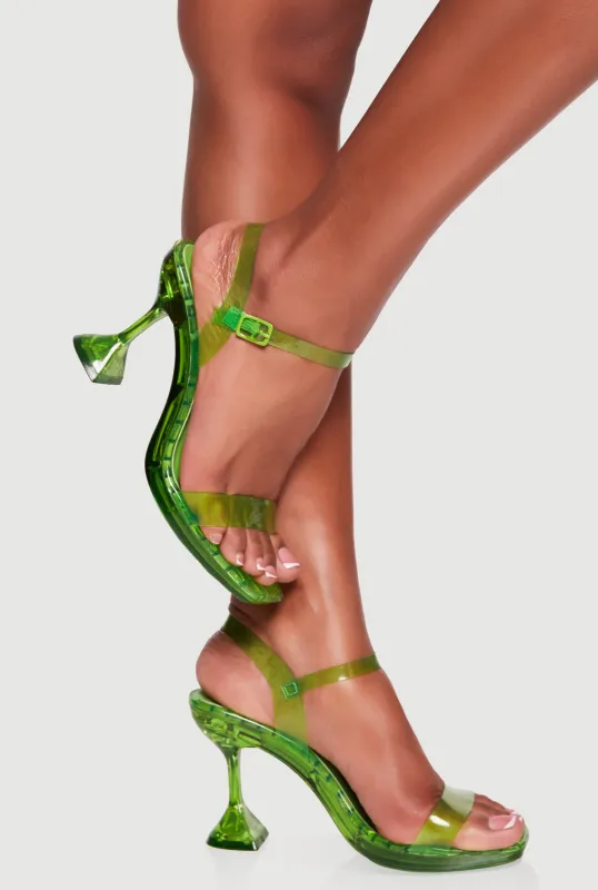 Ankle Strap Square Open Toe High Heels sold by Rainbow