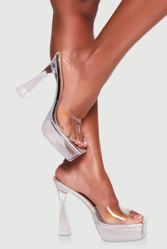 Square Open Toe Spool Heel Mules sold by Rainbow