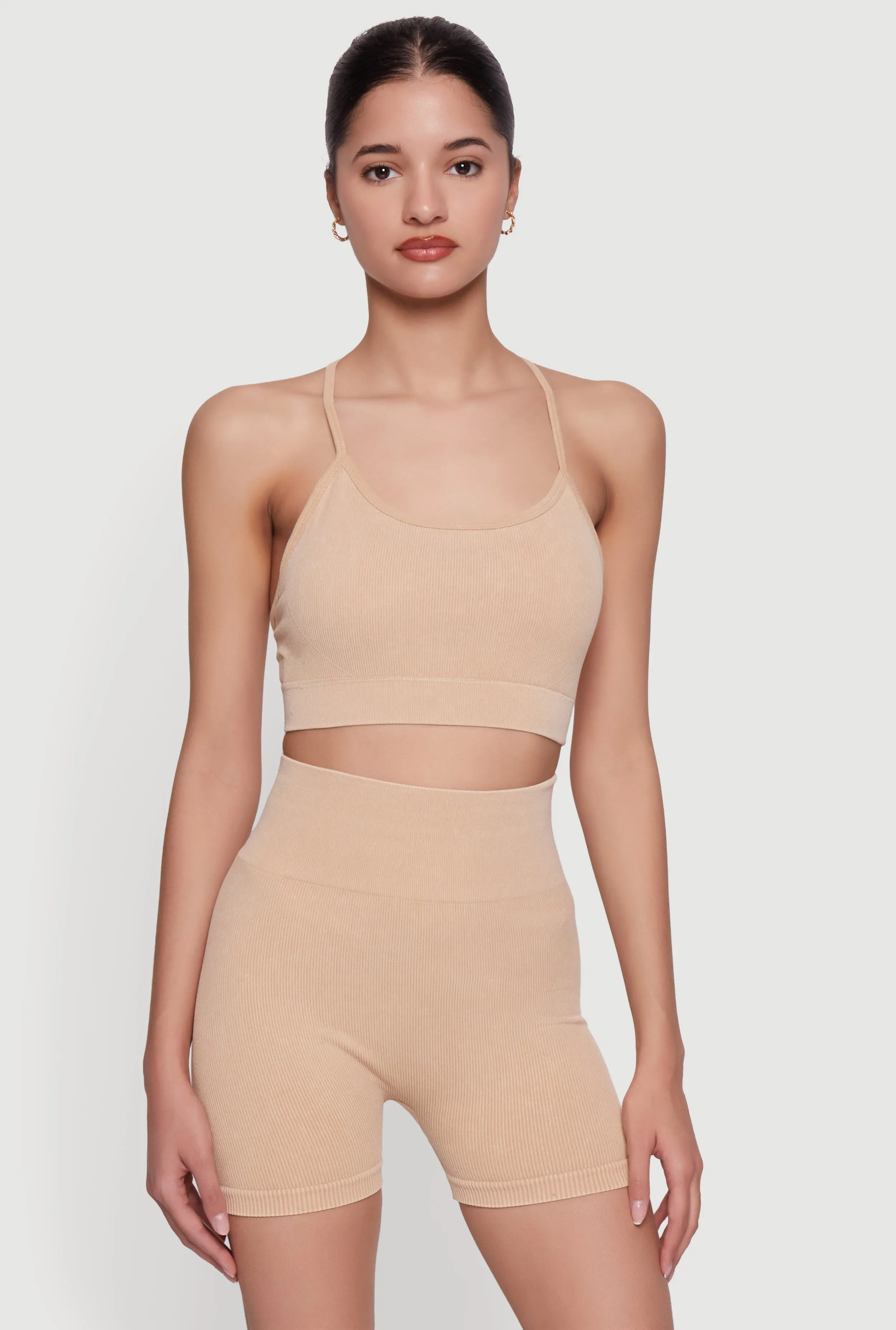 Acid Wash Seamless Ribbed Cropped Cami Top sold by Rainbow product image thumbnail 2