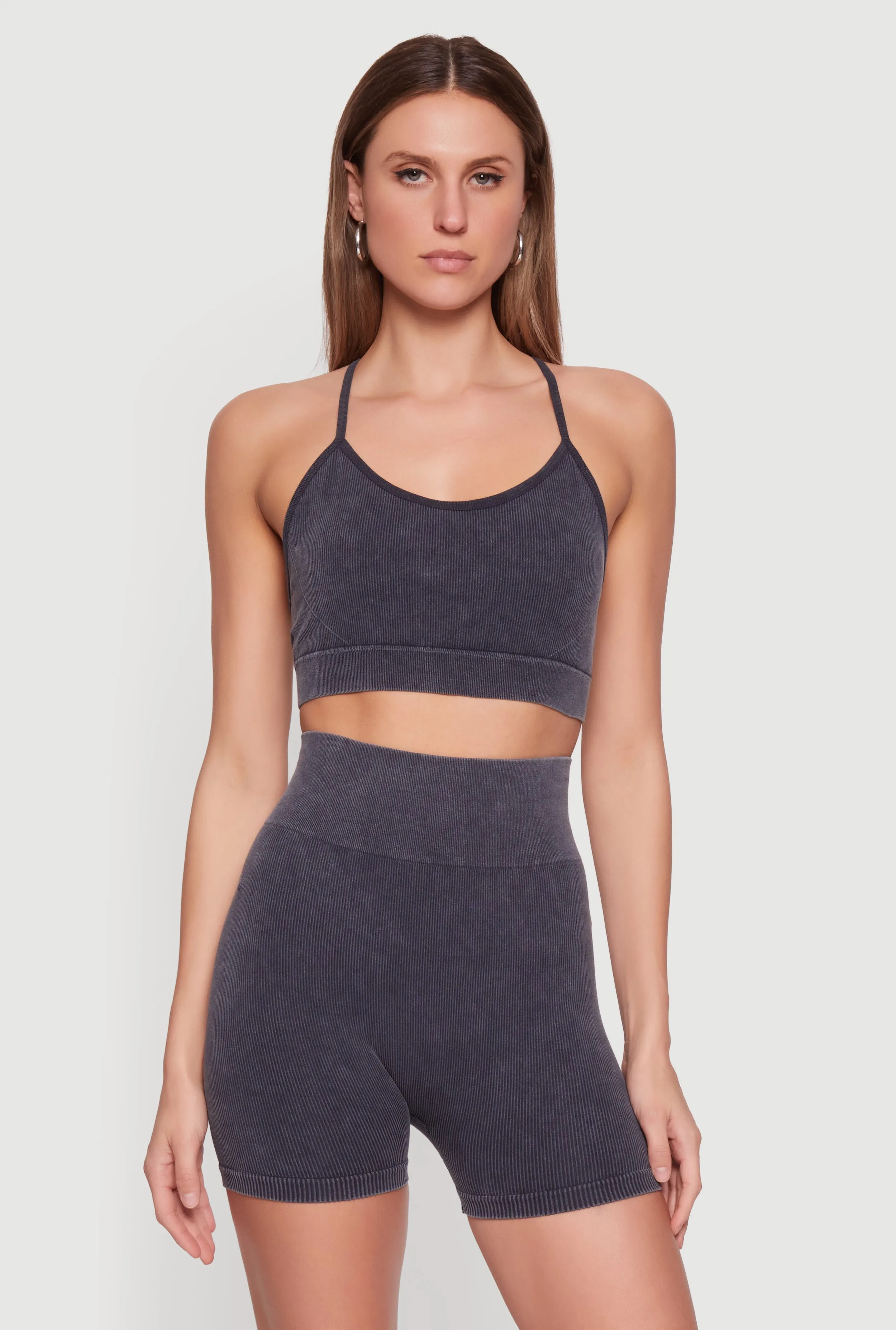 Acid Wash Seamless Ribbed Cropped Cami Top sold by Rainbow product image thumbnail 4