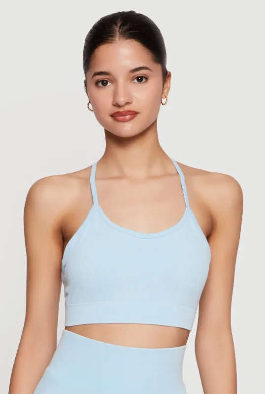 Acid Wash Seamless Ribbed Cropped Cami Top sold by Rainbow