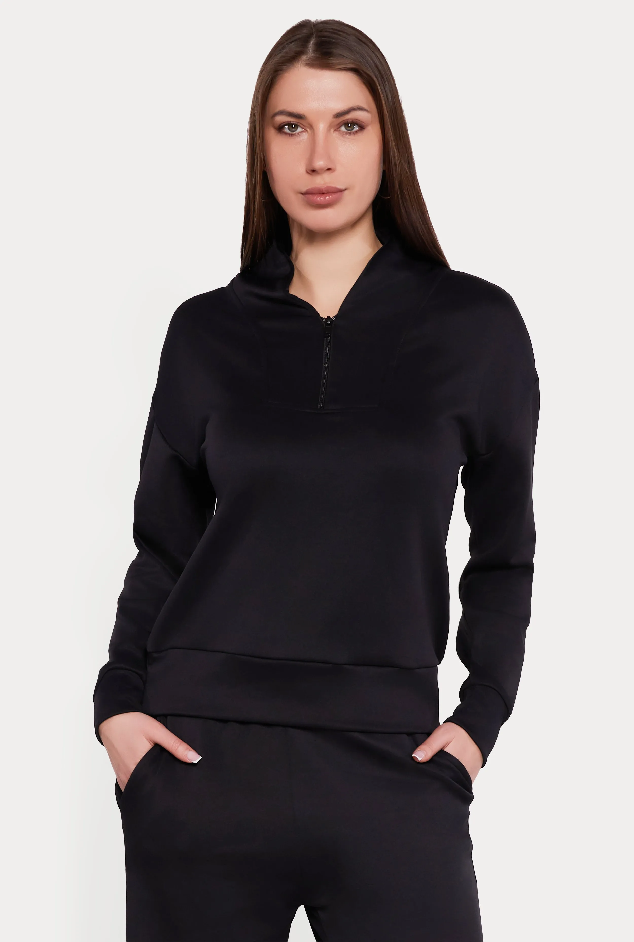 Quarter Zip Front Long Sleeve Pullover sold by Rainbow