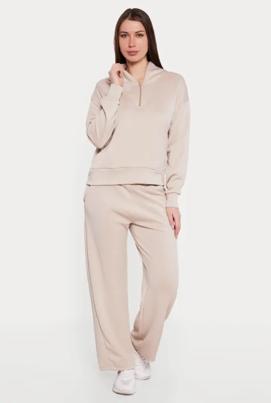 Solid Pull On Straight Leg Sweatpants made by Rainbow