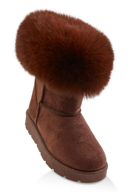 Faux Fur Cuff Boots sold by Rainbow