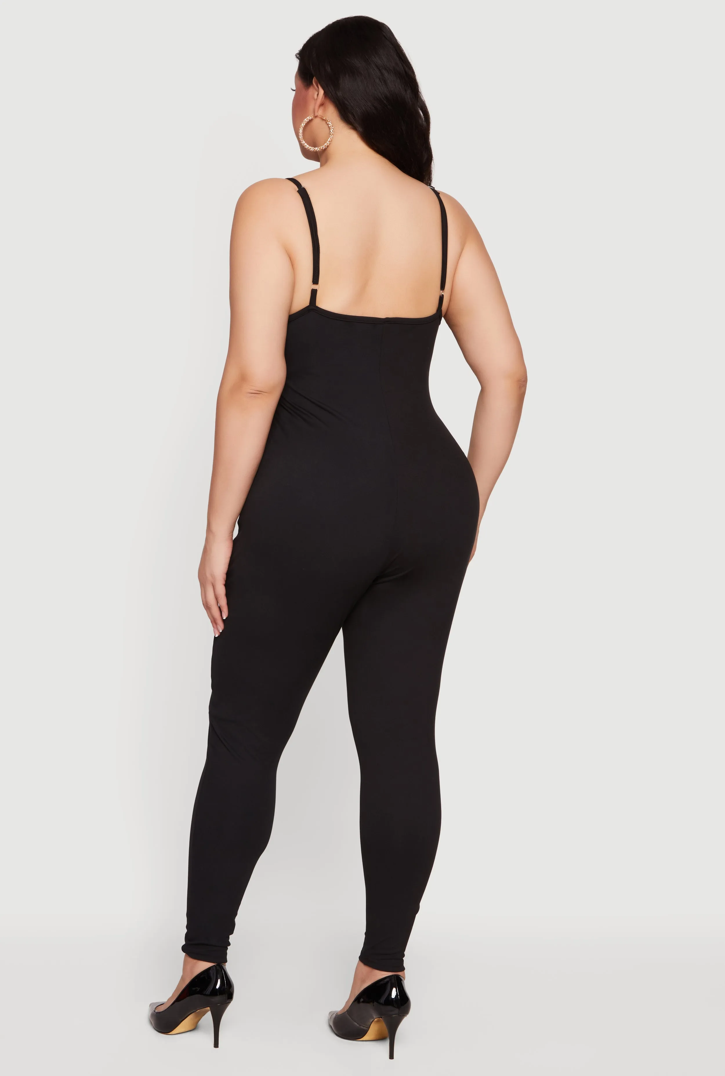 Plus Size Scoop Neck Spaghetti Strap Catsuit sold by Rainbow product image thumbnail 3