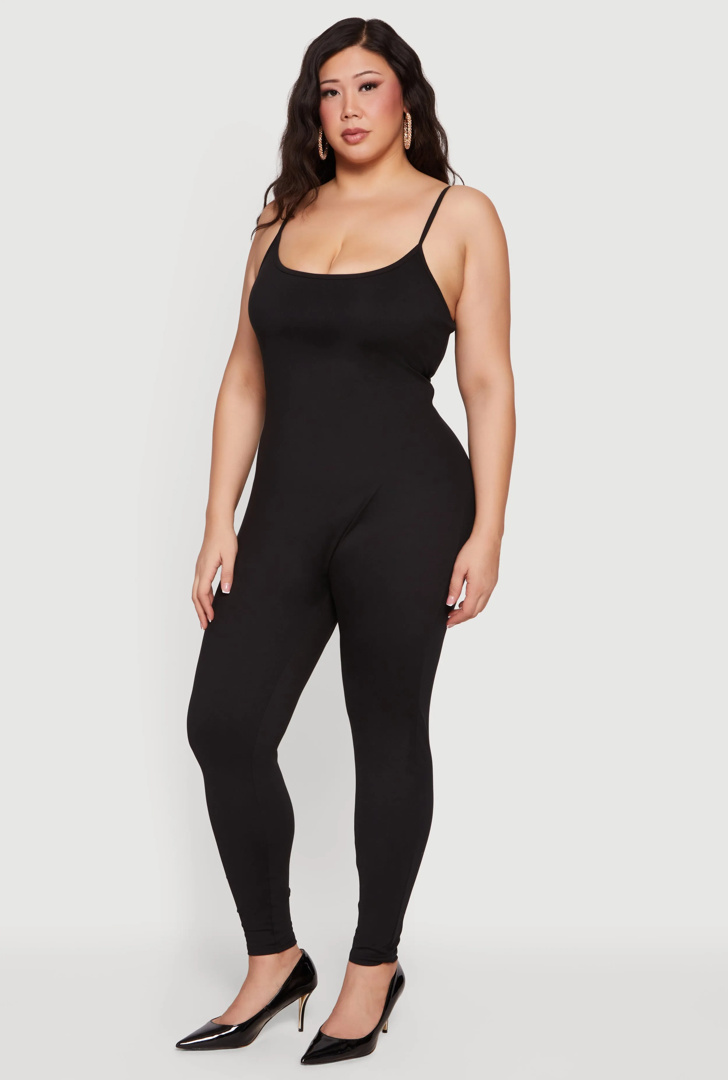 Plus Size Scoop Neck Spaghetti Strap Catsuit sold by Rainbow product image thumbnail 2