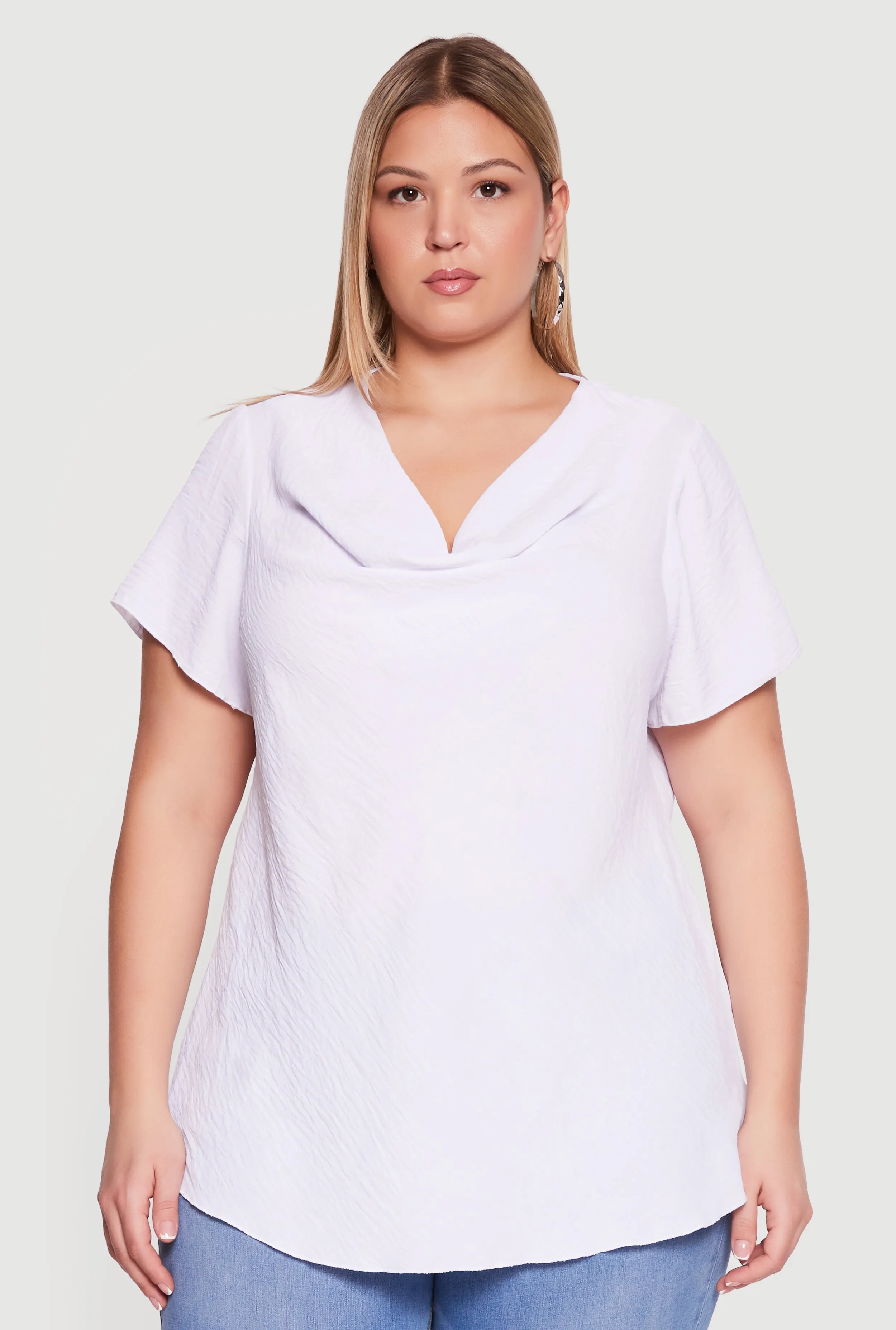 Plus Size Cowl Neck Crepe Knit Blouse sold by Rainbow product image thumbnail 2