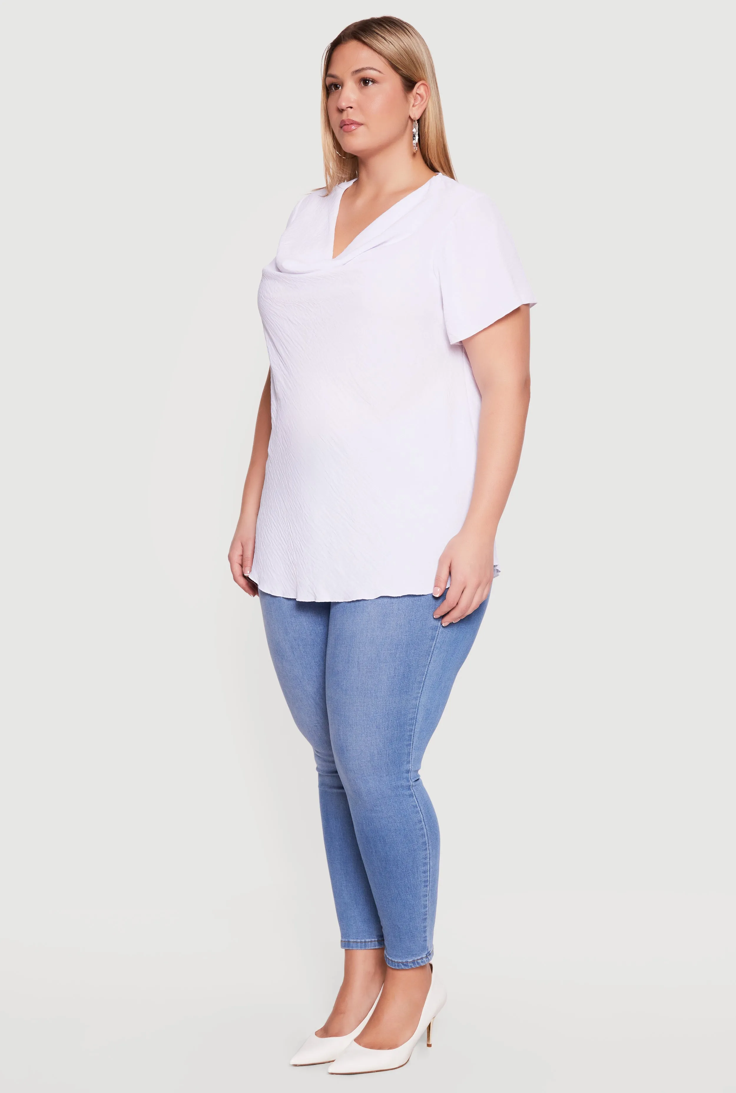 Plus Size Cowl Neck Crepe Knit Blouse sold by Rainbow product image thumbnail 3