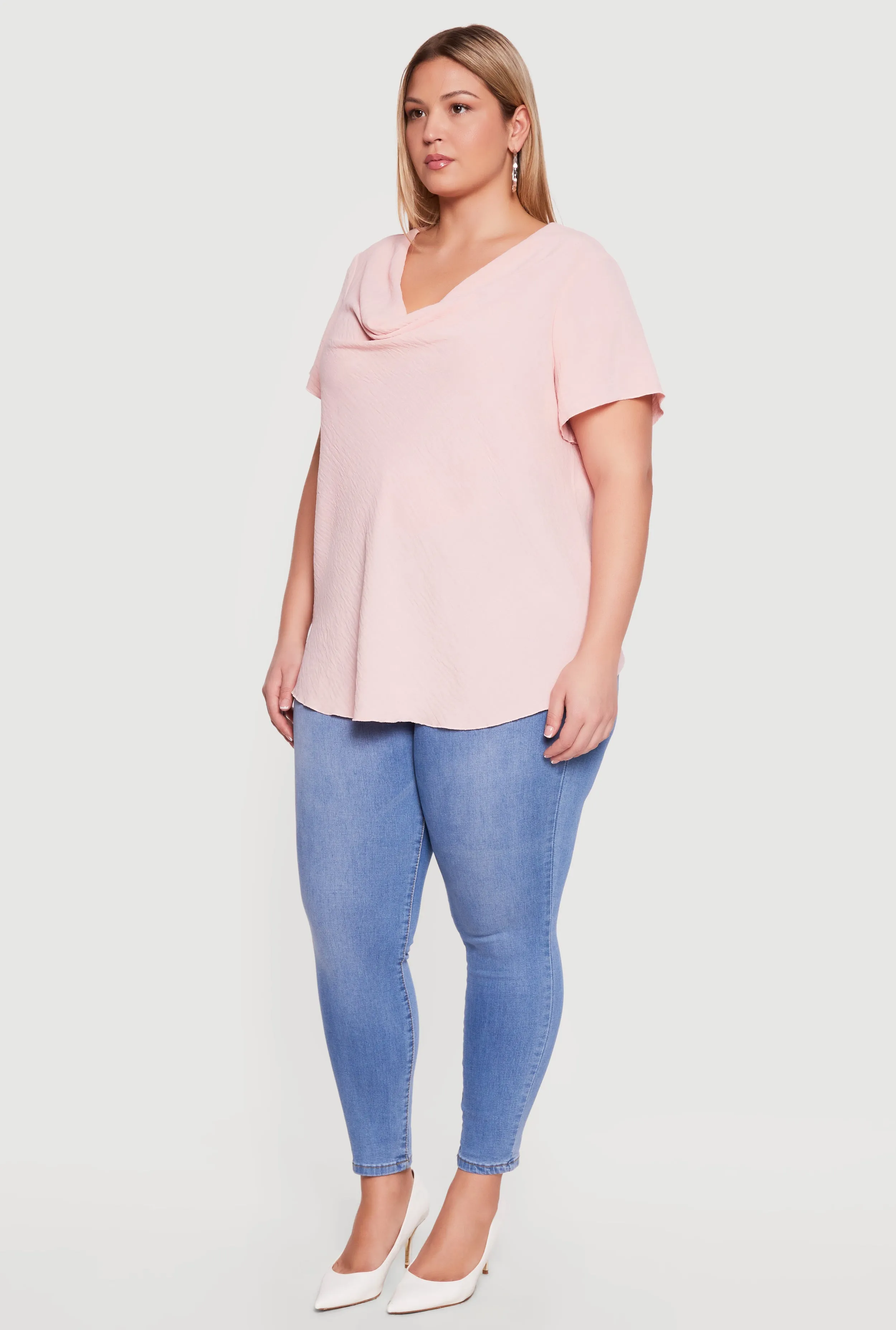 Plus Size Cowl Neck Crepe Knit Blouse sold by Rainbow product image thumbnail 3