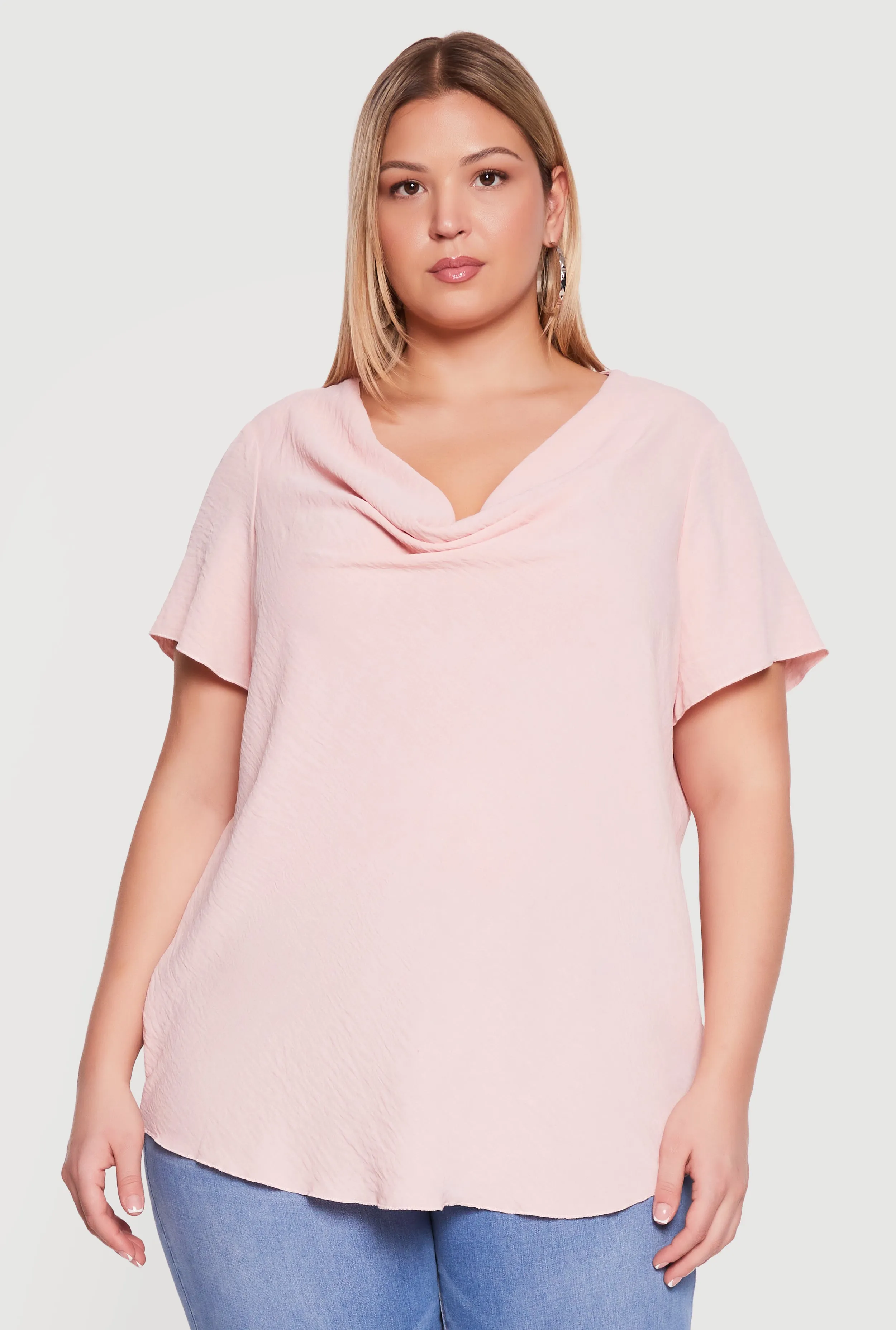 Plus Size Cowl Neck Crepe Knit Blouse sold by Rainbow product image thumbnail 2