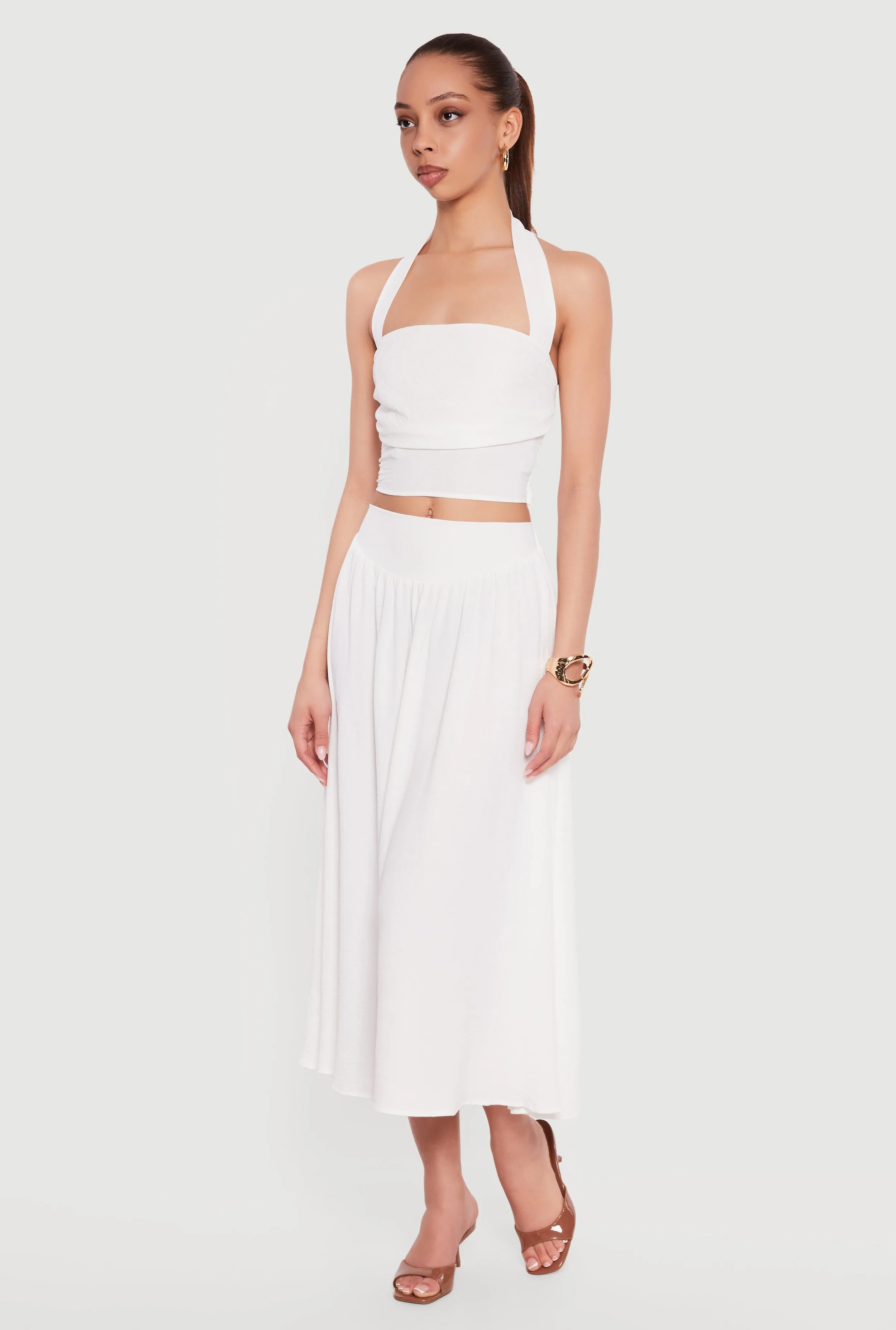 Crepe Knit High Waisted Midi Skirt sold by Rainbow product image thumbnail 2