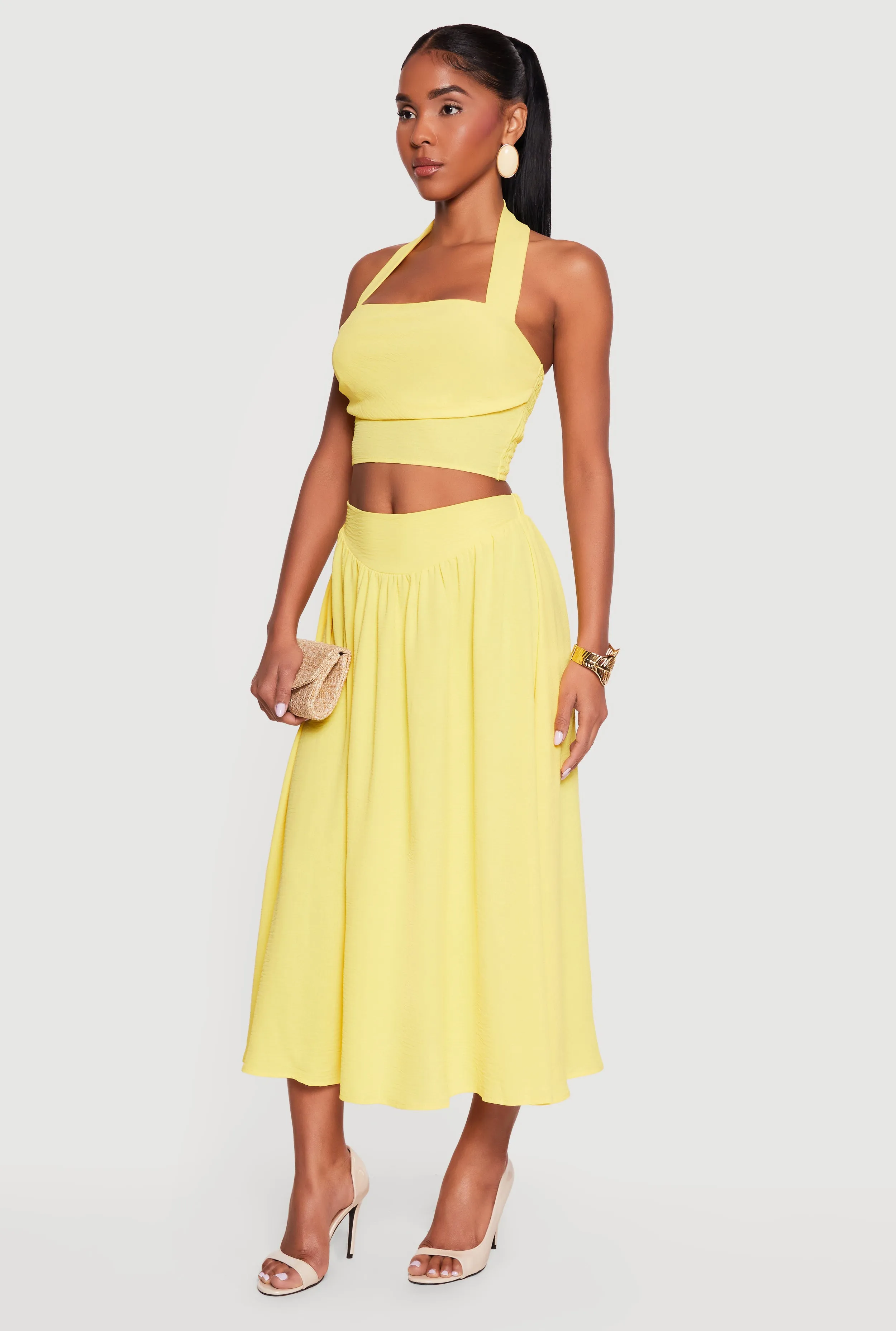 Crepe Knit High Waisted Midi Skirt sold by Rainbow product image thumbnail 2