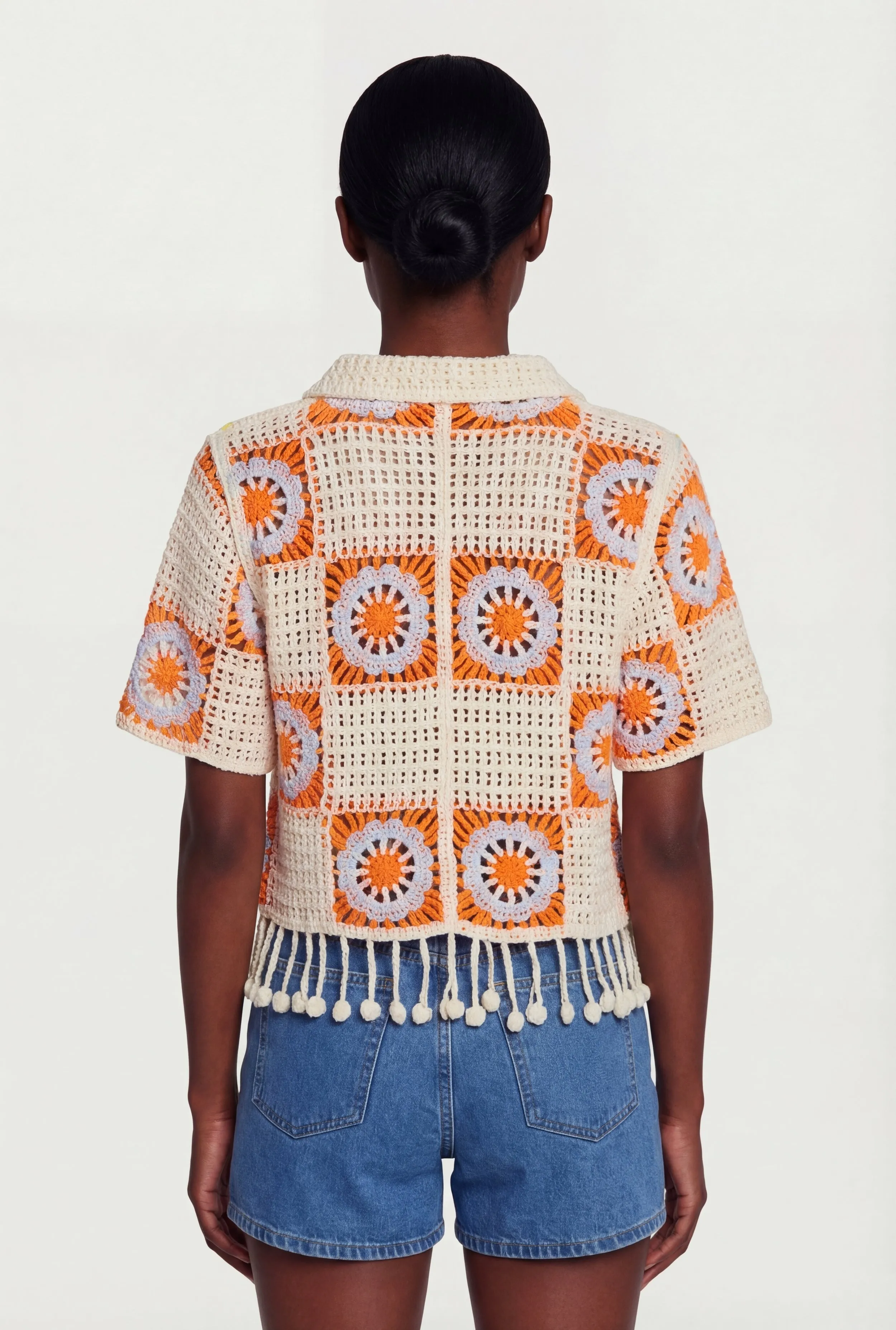 Pom Pom Fringe Hem Crochet Top sold by Rainbow product image thumbnail 5