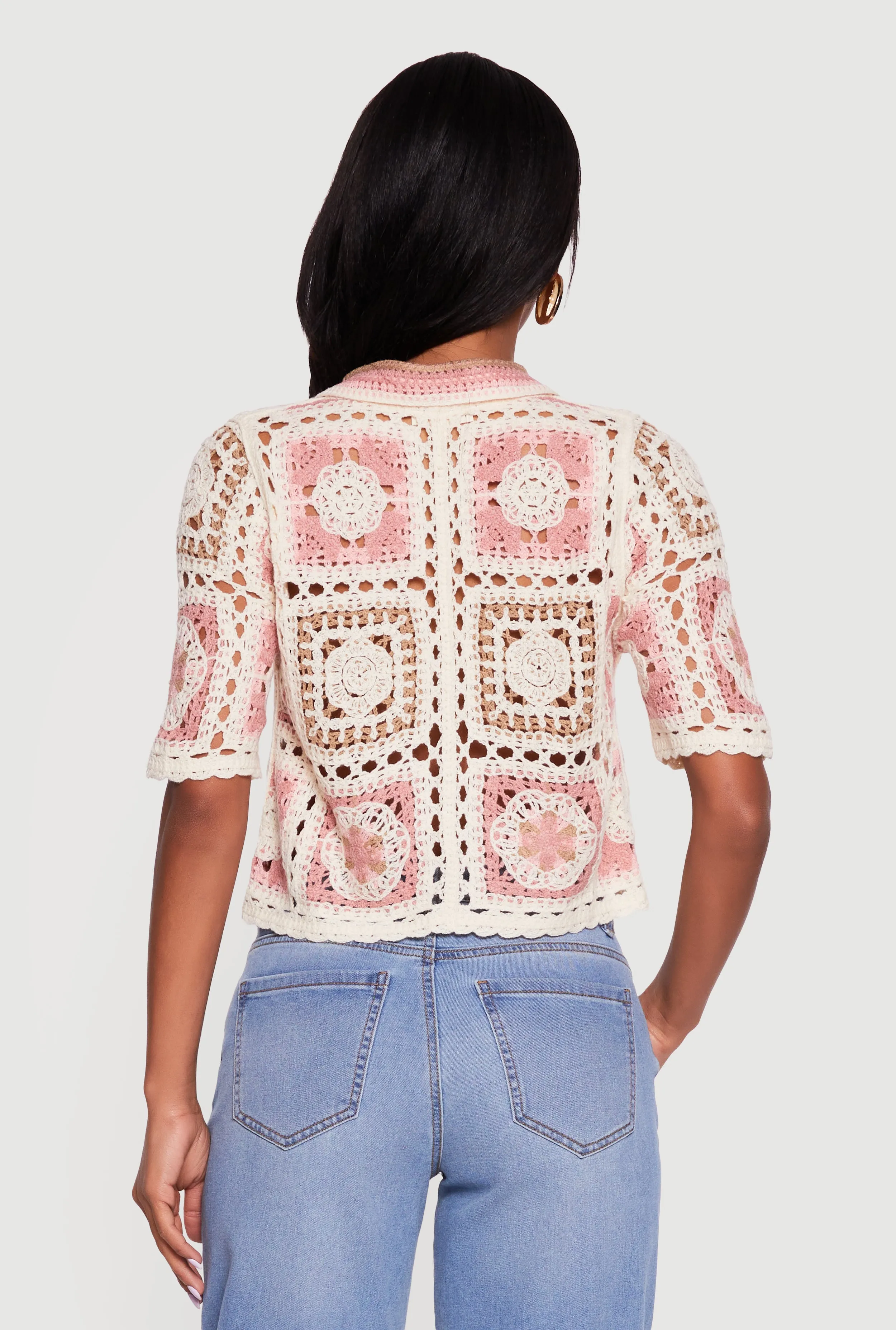 Scallop Trim Button Front Crochet Top sold by Rainbow product image thumbnail 5