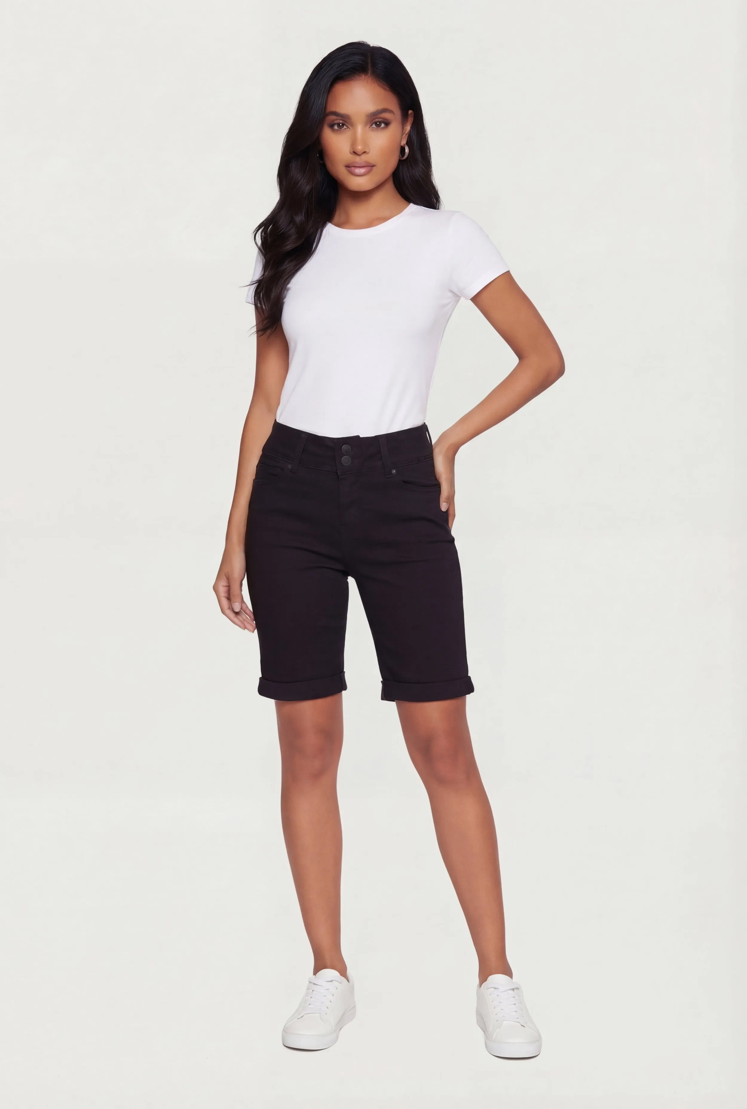 WAX Fixed Cuff Stretch Denim Bermuda Shorts sold by Rainbow product image thumbnail 2
