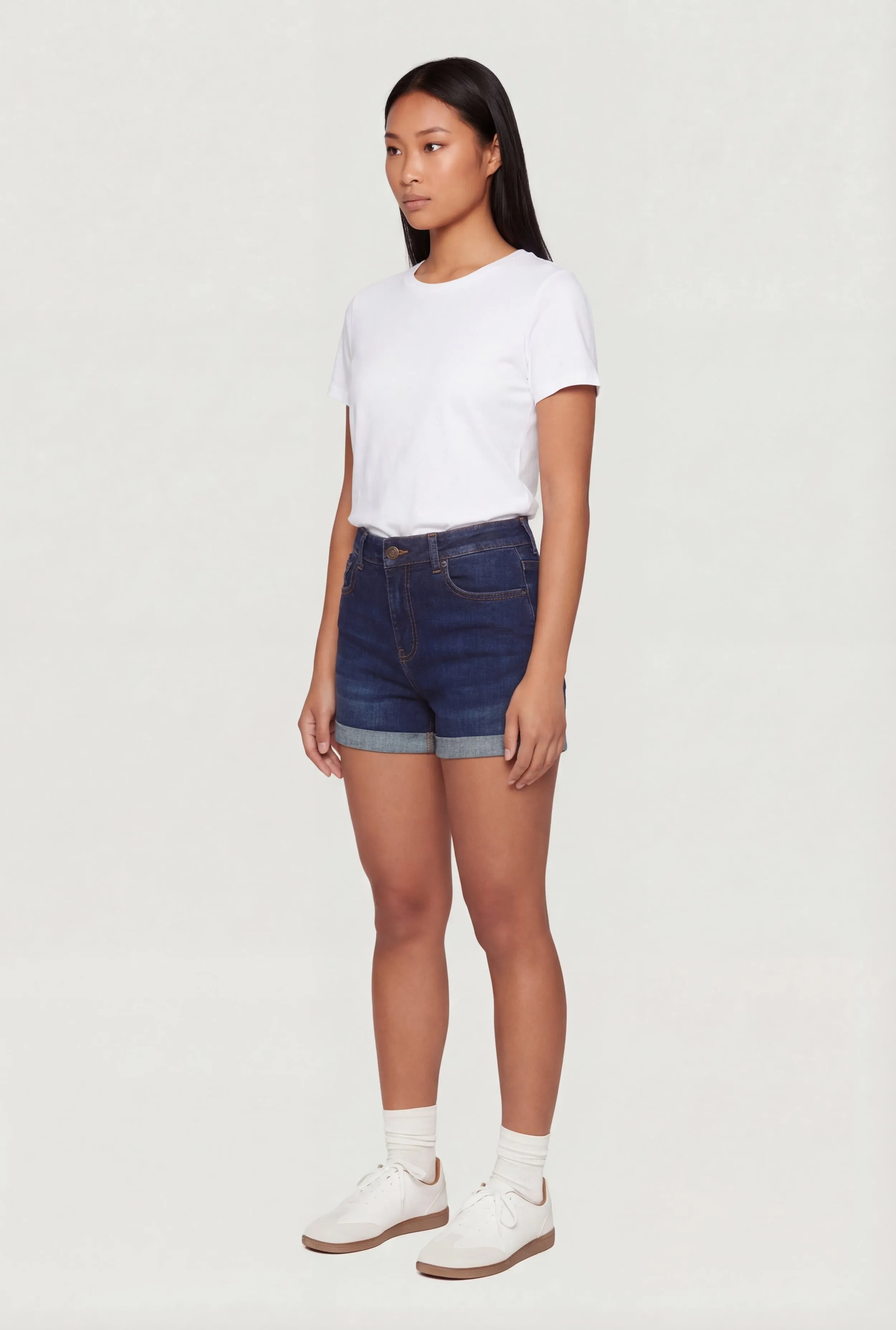 WAX Fixed Cuff Stretch Denim Shorts sold by Rainbow product image thumbnail 2