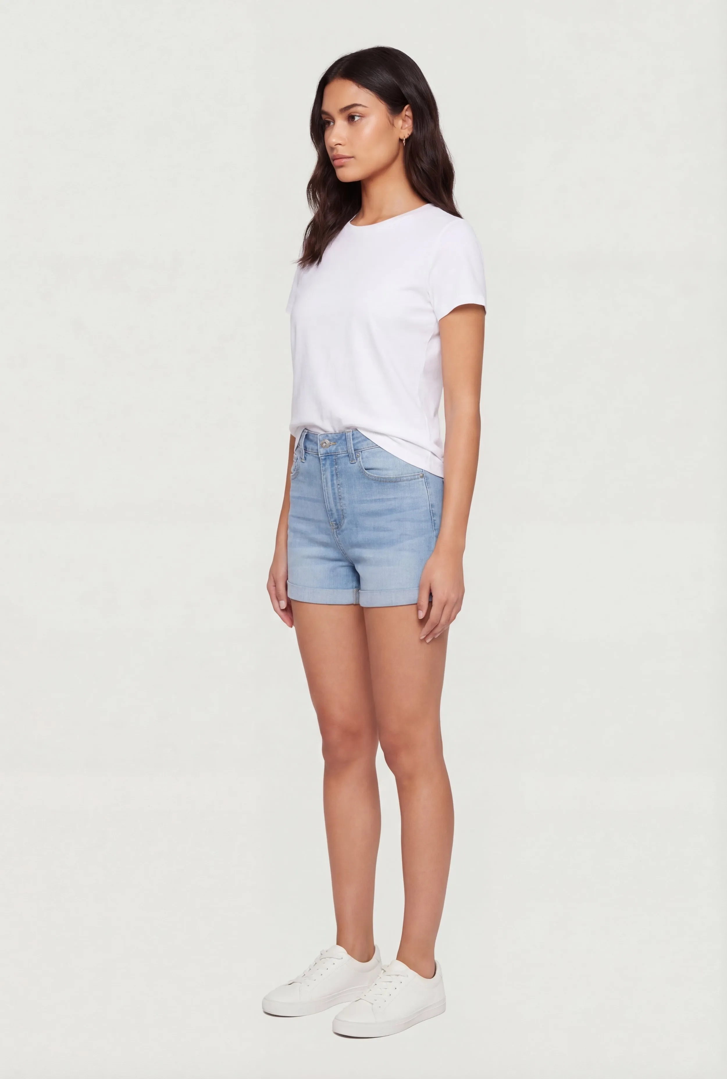 WAX Fixed Cuff Stretch Denim Shorts sold by Rainbow product image thumbnail 2