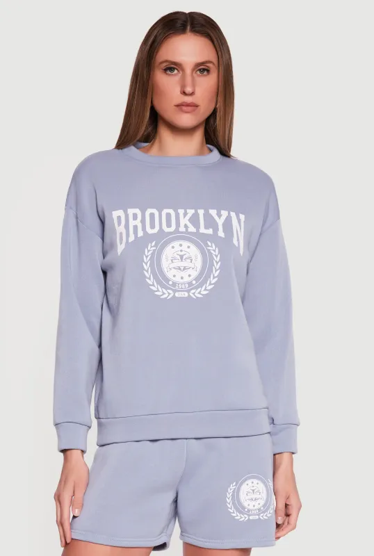 Brooklyn 1989 USA Graphic Crew Neck Sweatshirt made by Rainbow