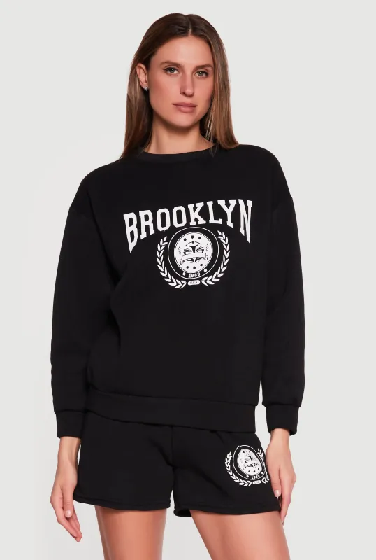 Brooklyn 1989 USA Graphic Crew Neck Sweatshirt made by Rainbow