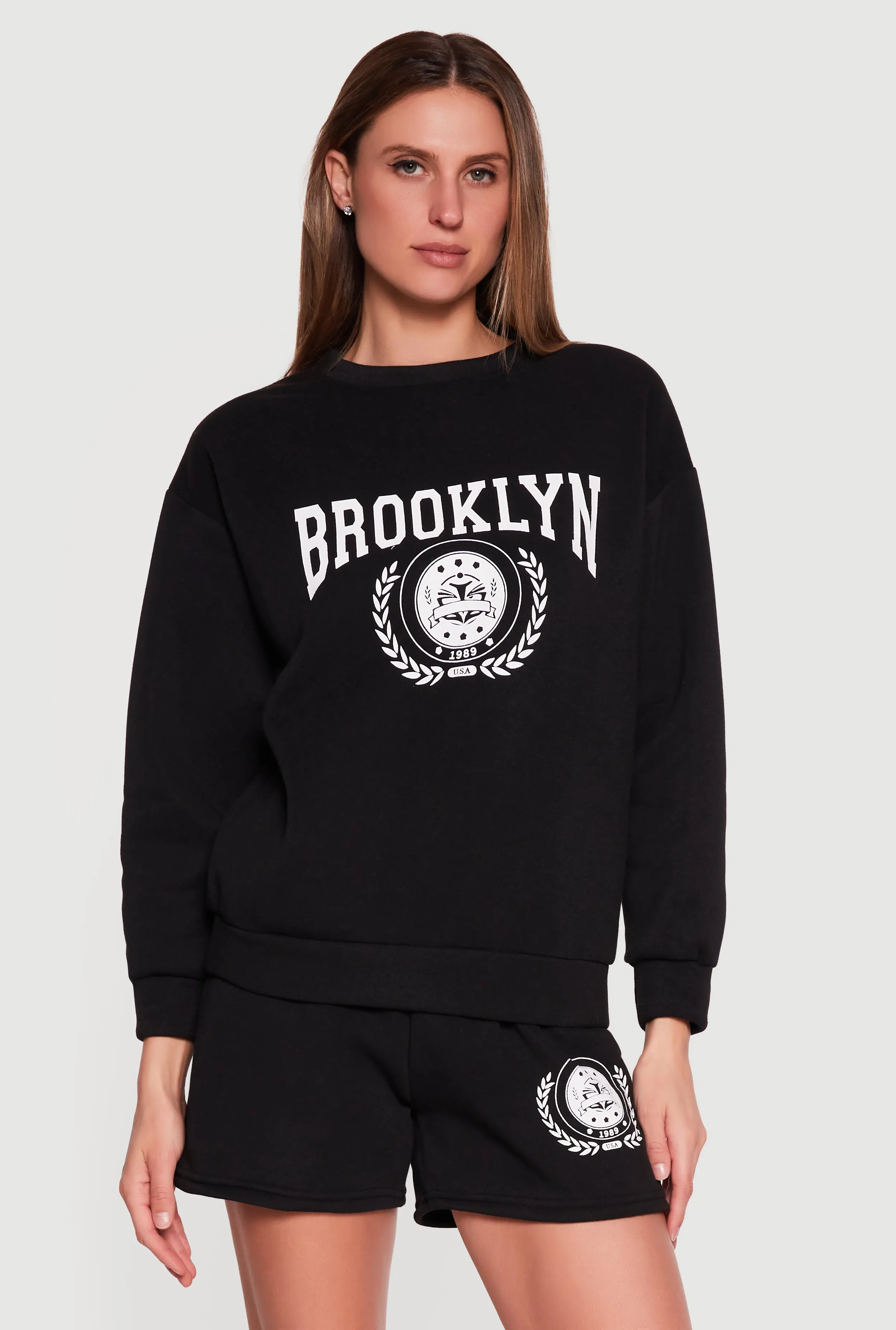 Brooklyn 1989 USA Graphic Crew Neck Sweatshirt sold by Rainbow