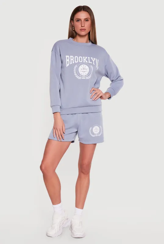 1989 USA Graphic Fleece Lined Sweatshorts made by Rainbow