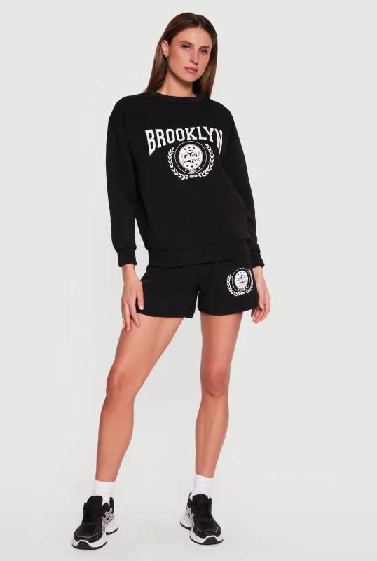 1989 USA Graphic Fleece Lined Sweatshorts made by Rainbow