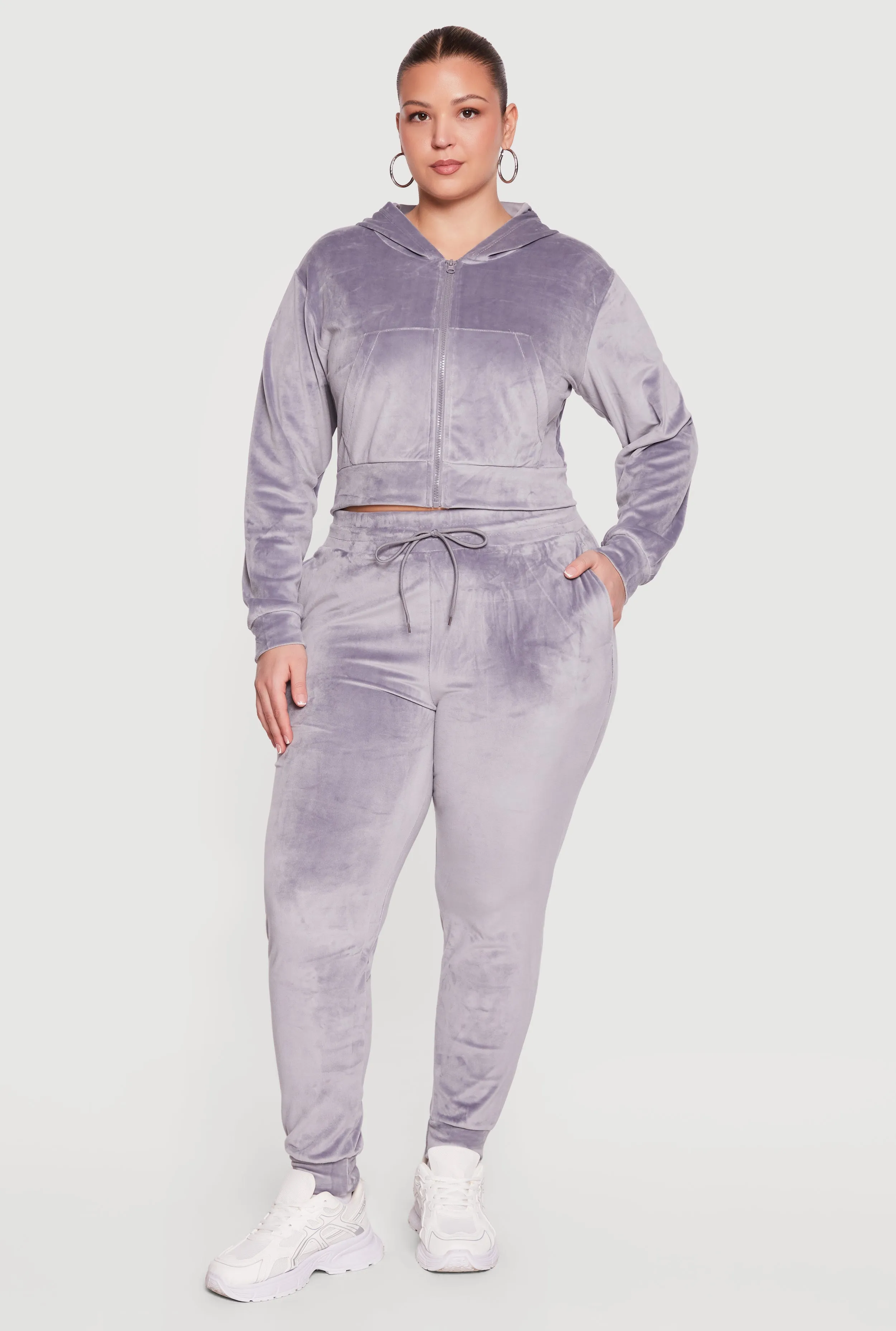 Plus Size Velour High Waisted Joggers sold by Rainbow product image thumbnail 4