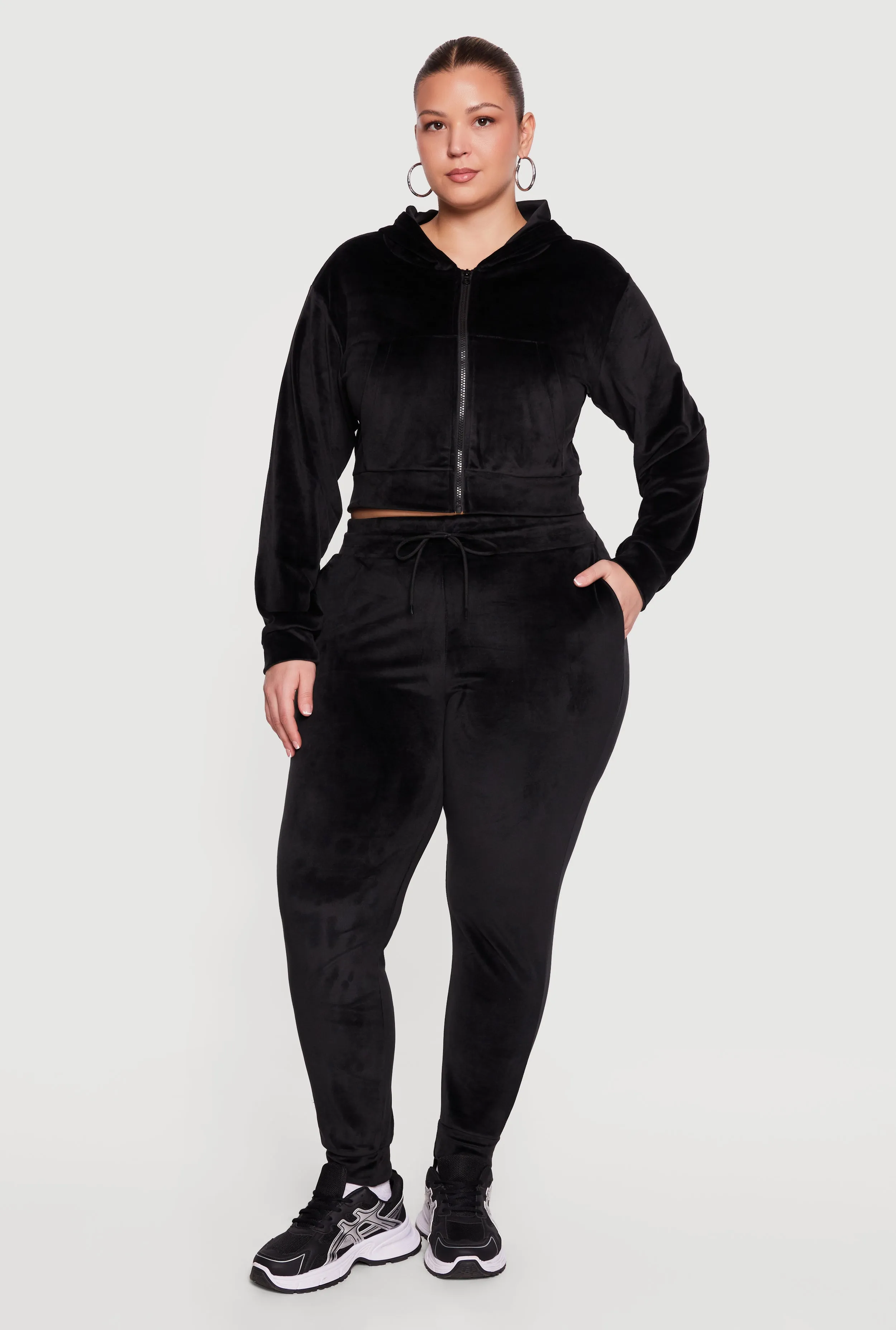 Plus Size Velour High Waisted Joggers sold by Rainbow product image thumbnail 2