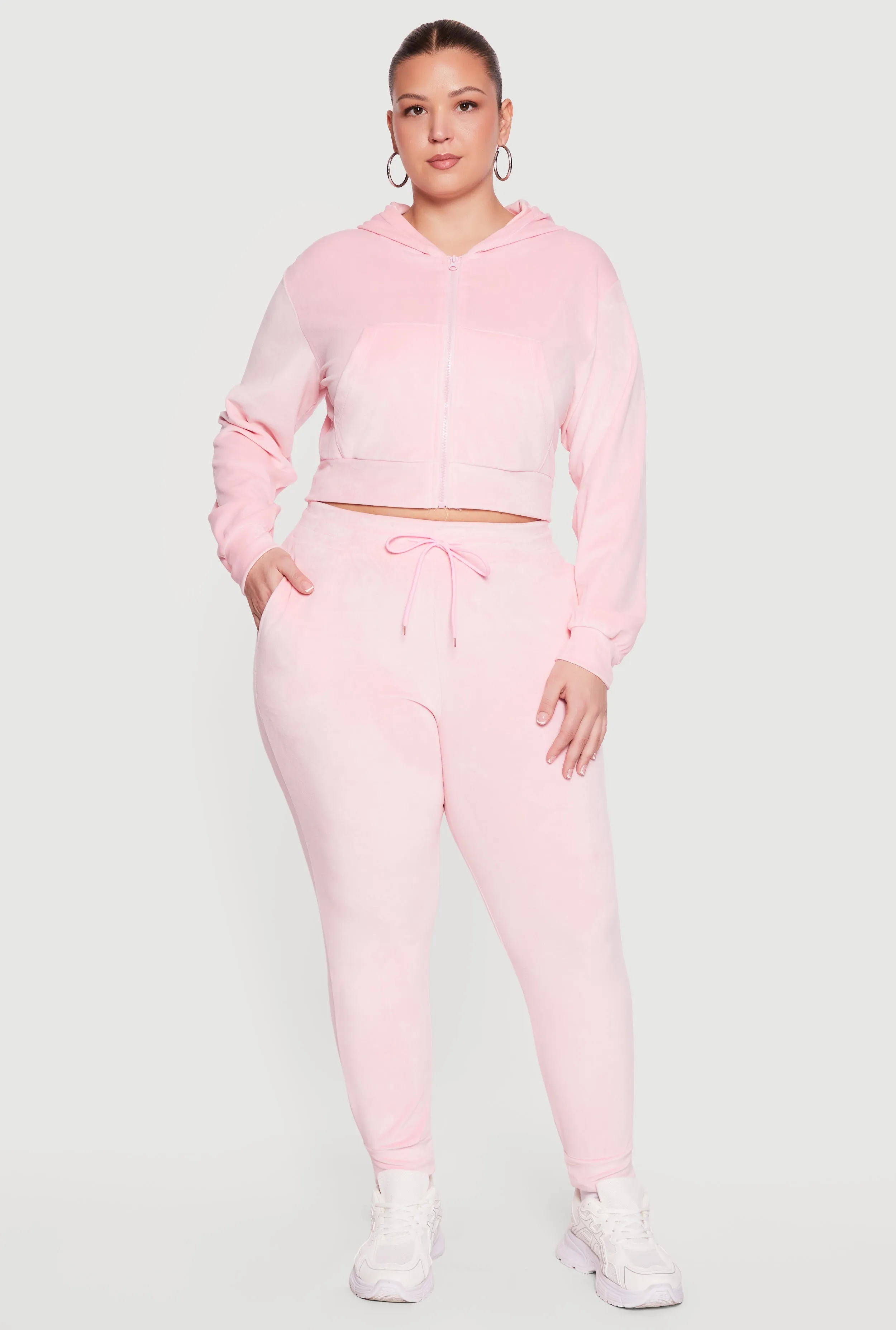 Plus Size Velour High Waisted Joggers sold by Rainbow