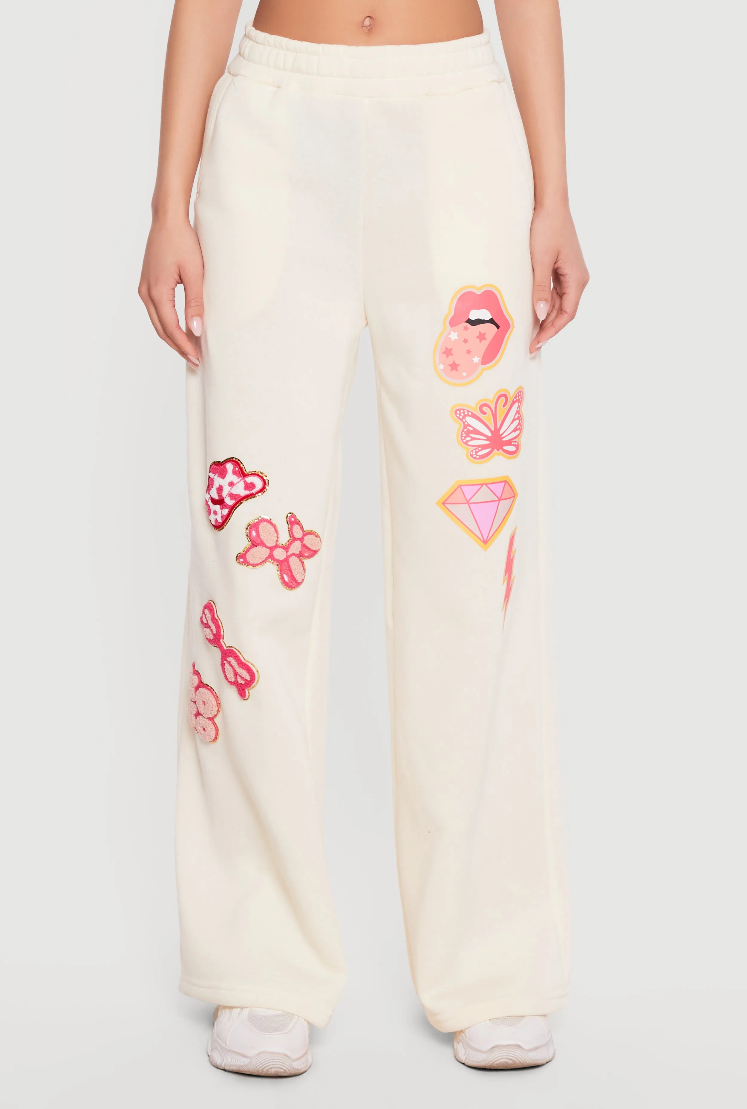 Patch Graphic Wide Leg Pull On Sweatpants sold by Rainbow product image thumbnail 3