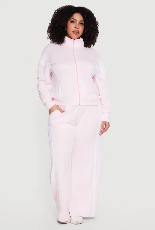 Plus Size Side Stripe Wide Leg Active Pants sold by Rainbow