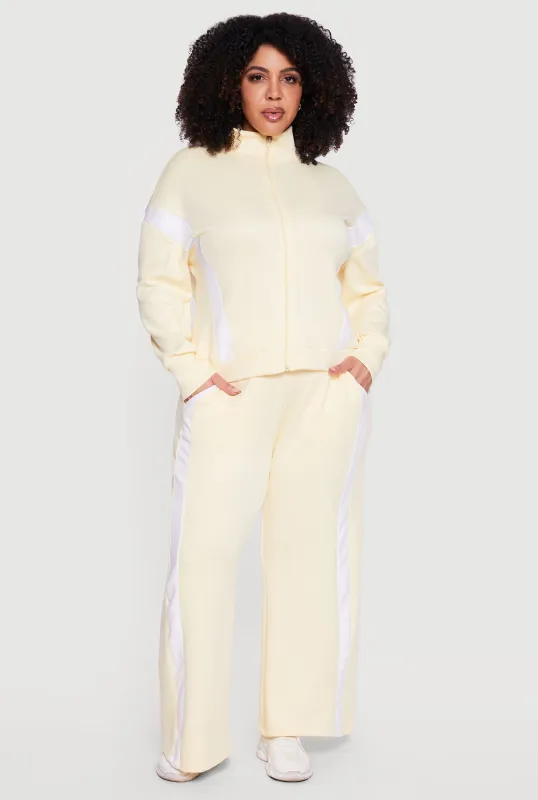 Plus Size Side Stripe Wide Leg Active Pants sold by Rainbow