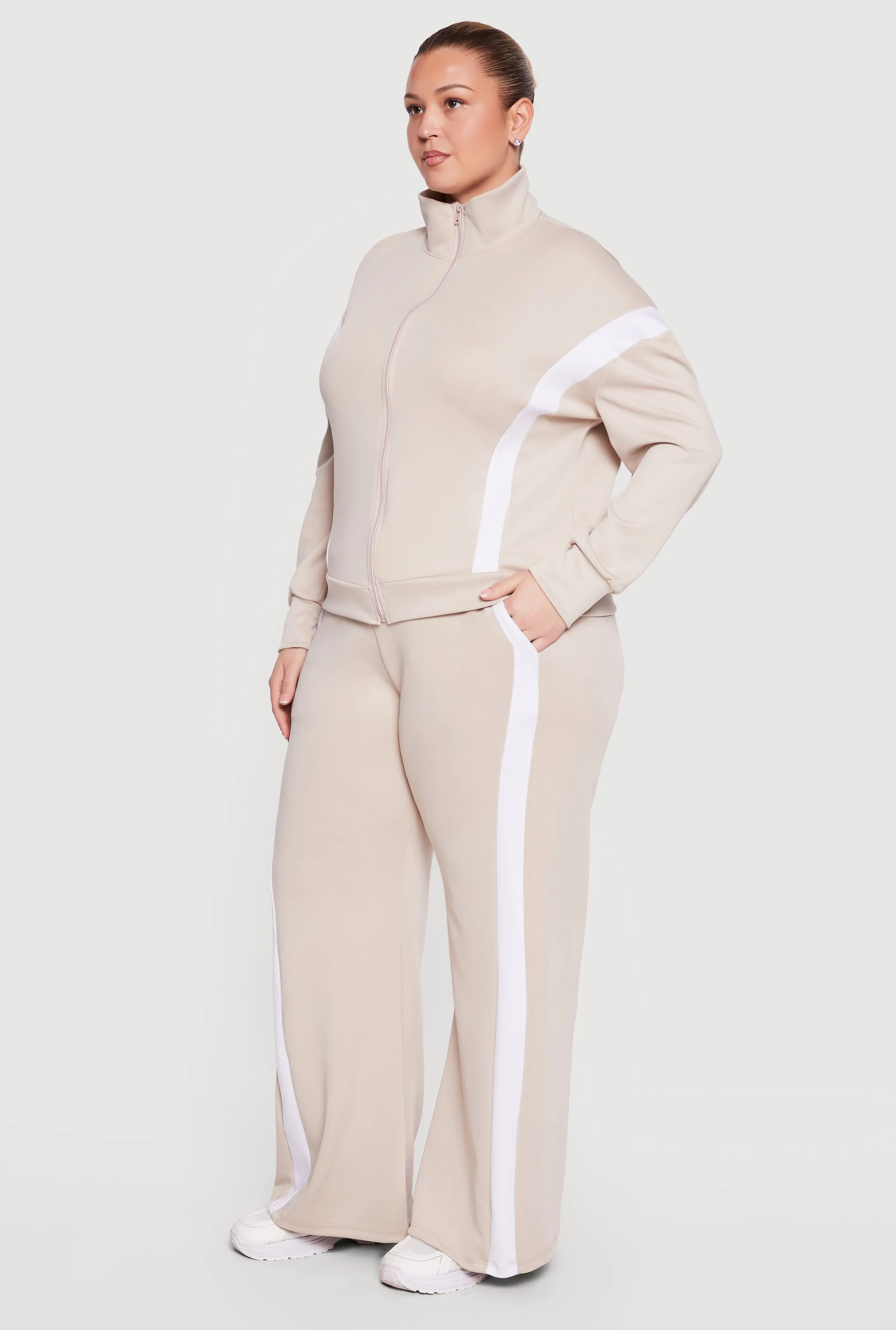 Plus Size Side Stripe Wide Leg Active Pants sold by Rainbow product image thumbnail 2