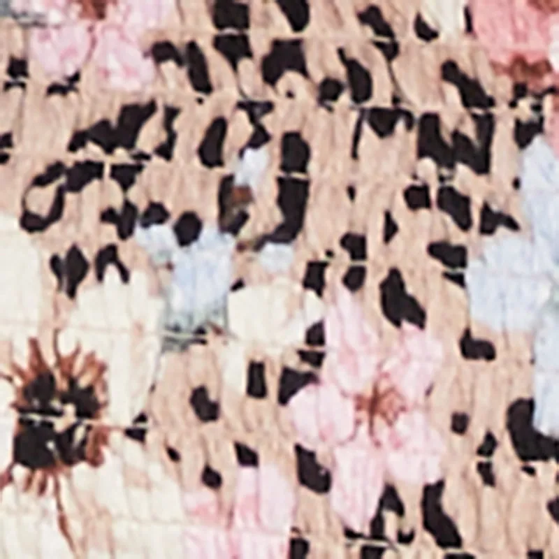 Plus Size Printed Pattern Smocked Peplum Blouse sold by Rainbow product image thumbnail 4